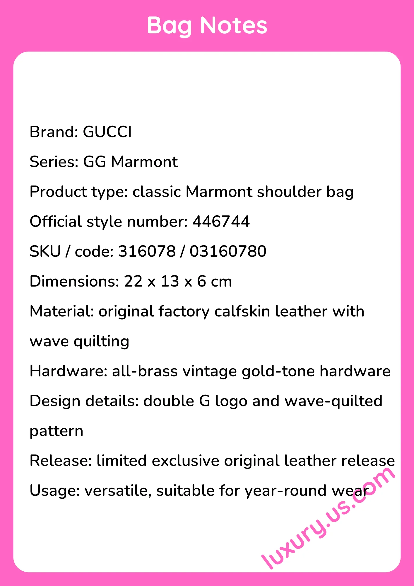 Gucci GG Marmont shoulder bag 22x13x6 cm - short_description_image1
