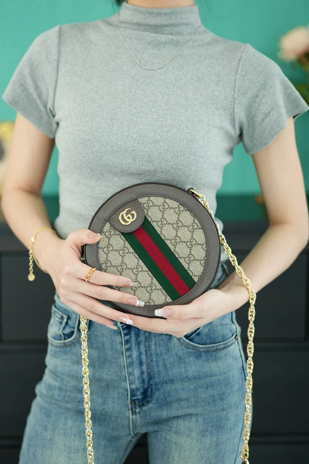 Gucci Ophidia GG Round Mini Shoulder Bag 18cm - image5