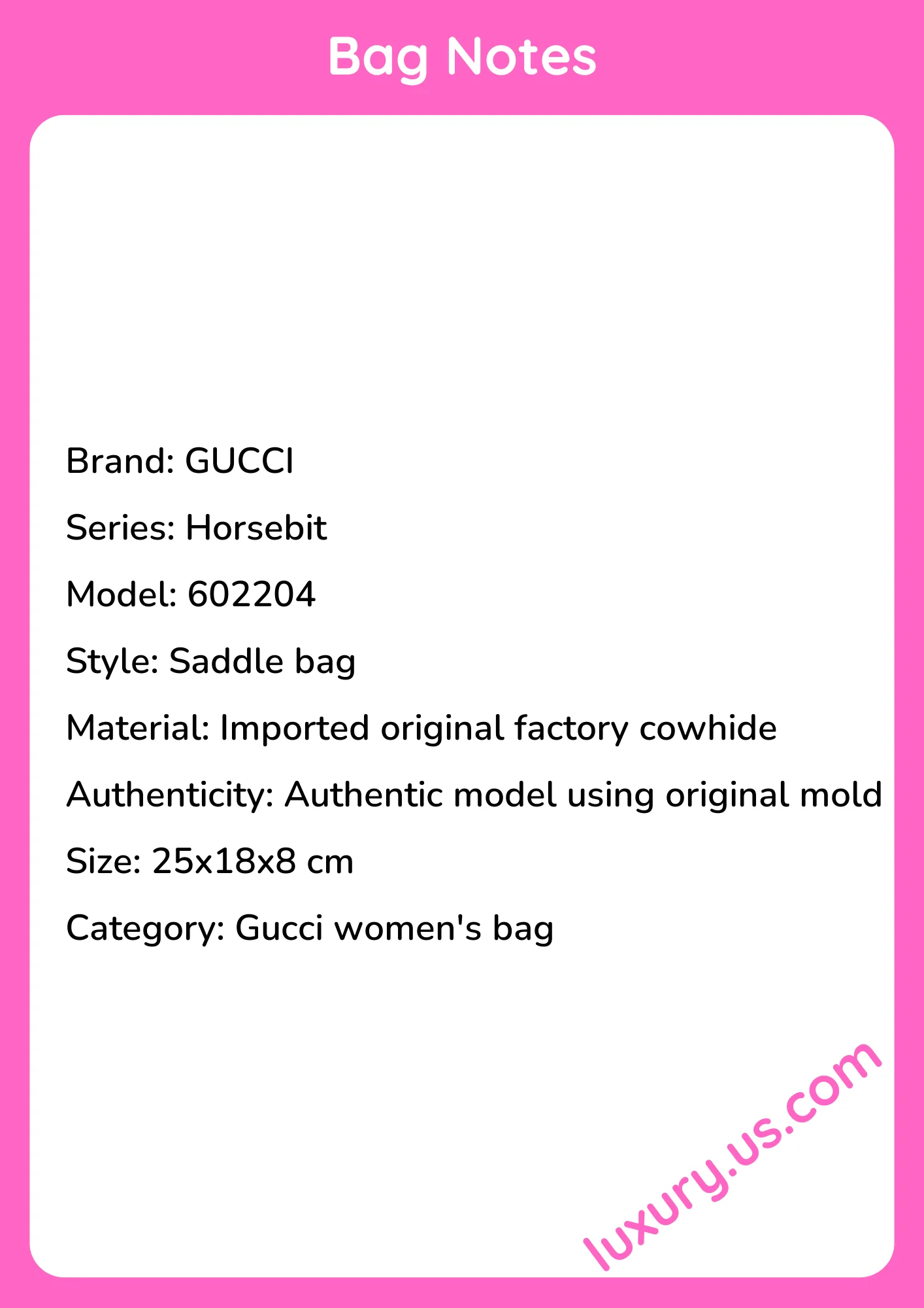 Gucci 1955 Horsebit Bag 602204 25x18x8 cm - short_description_image1