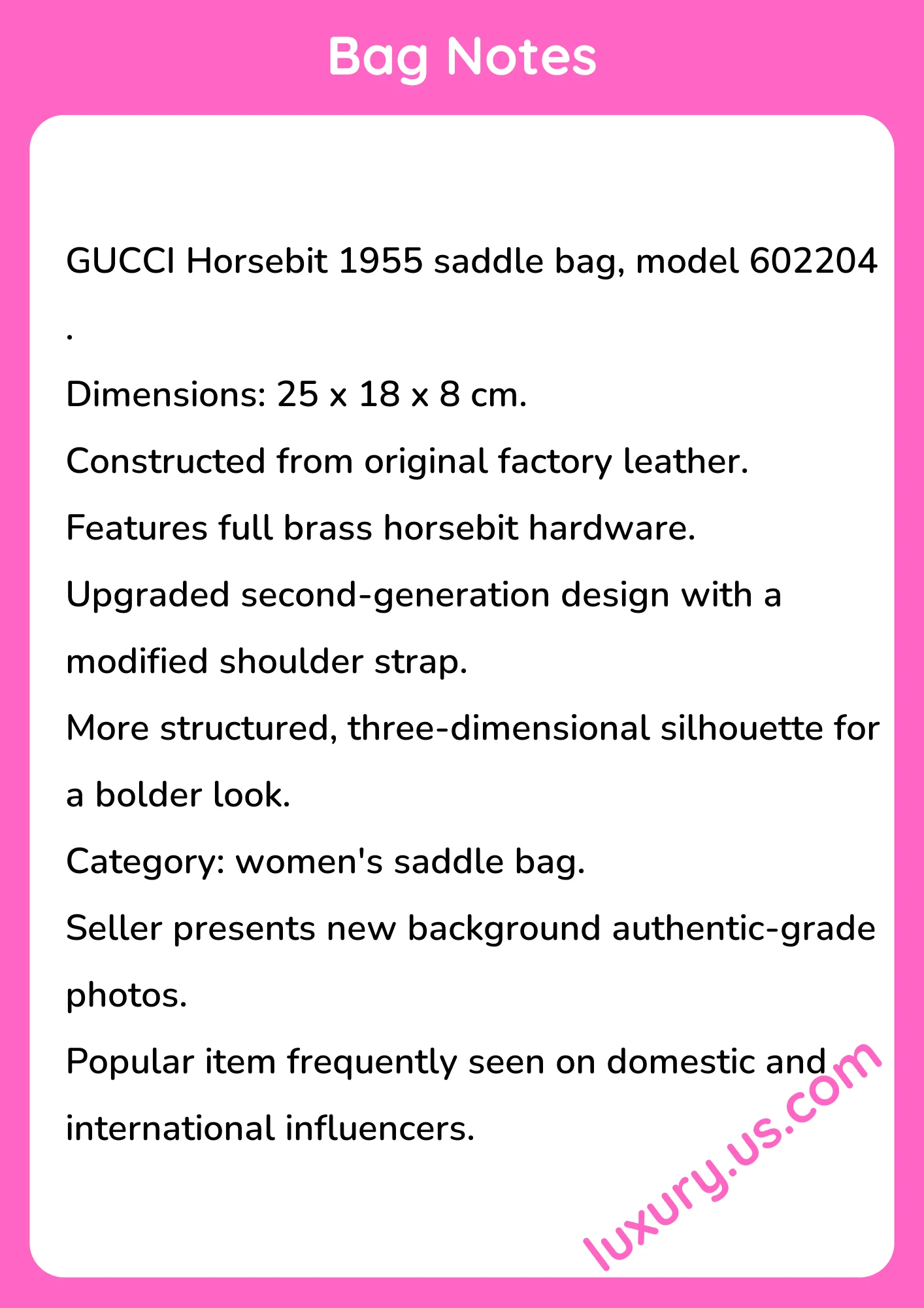 Gucci Horsebit 1955 Saddle Bag 602204 25x18x8 cm - short_description_image1