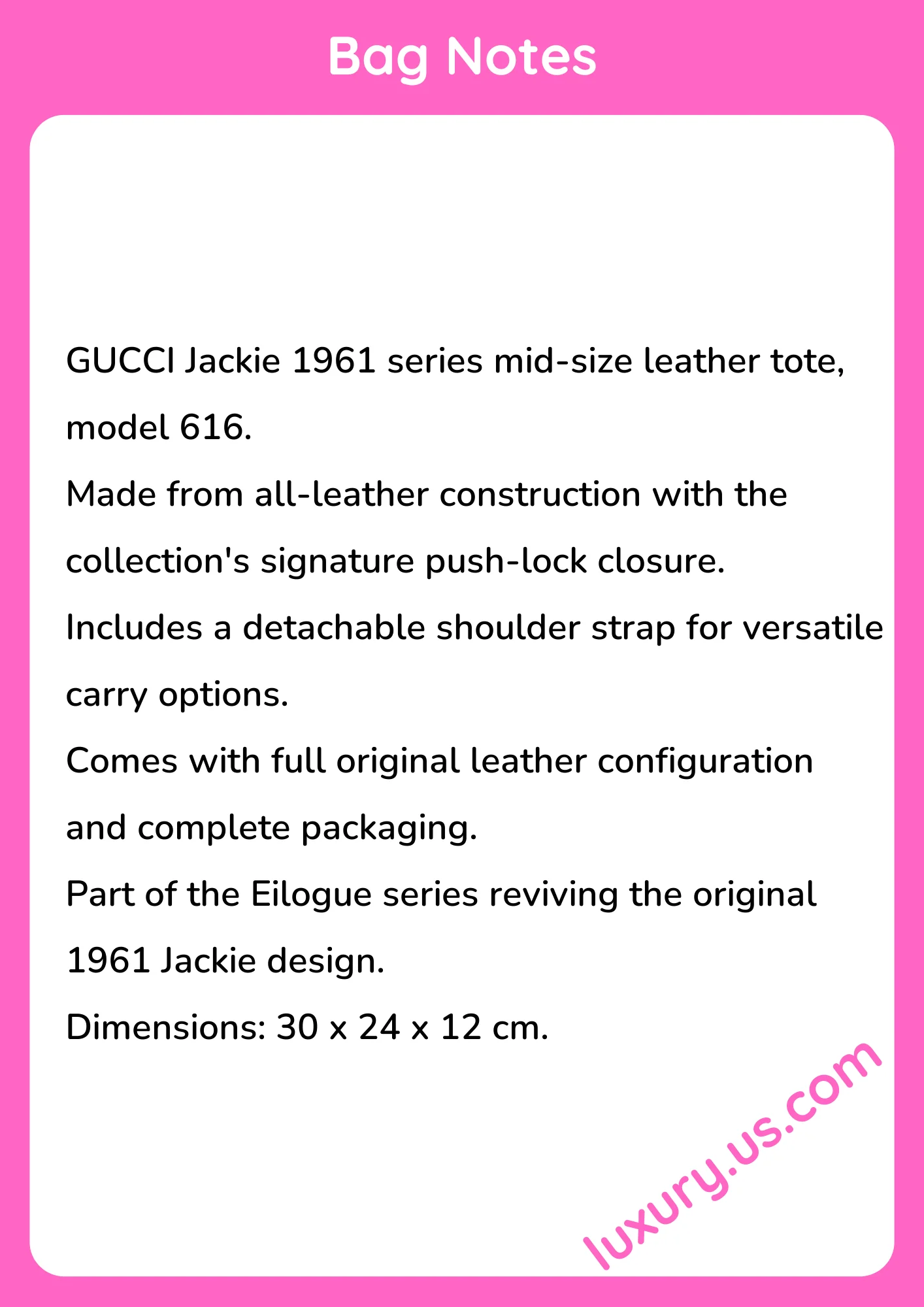 Gucci Jackie 616 30x24x12 cm - short_description_image1