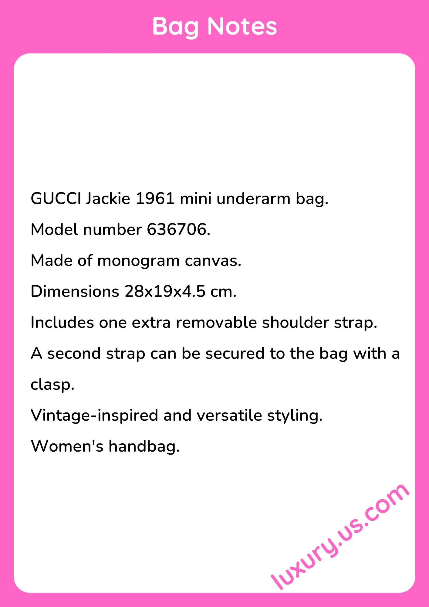 Gucci Jackie 636706 28x19x4.5 cm - short_description_image1