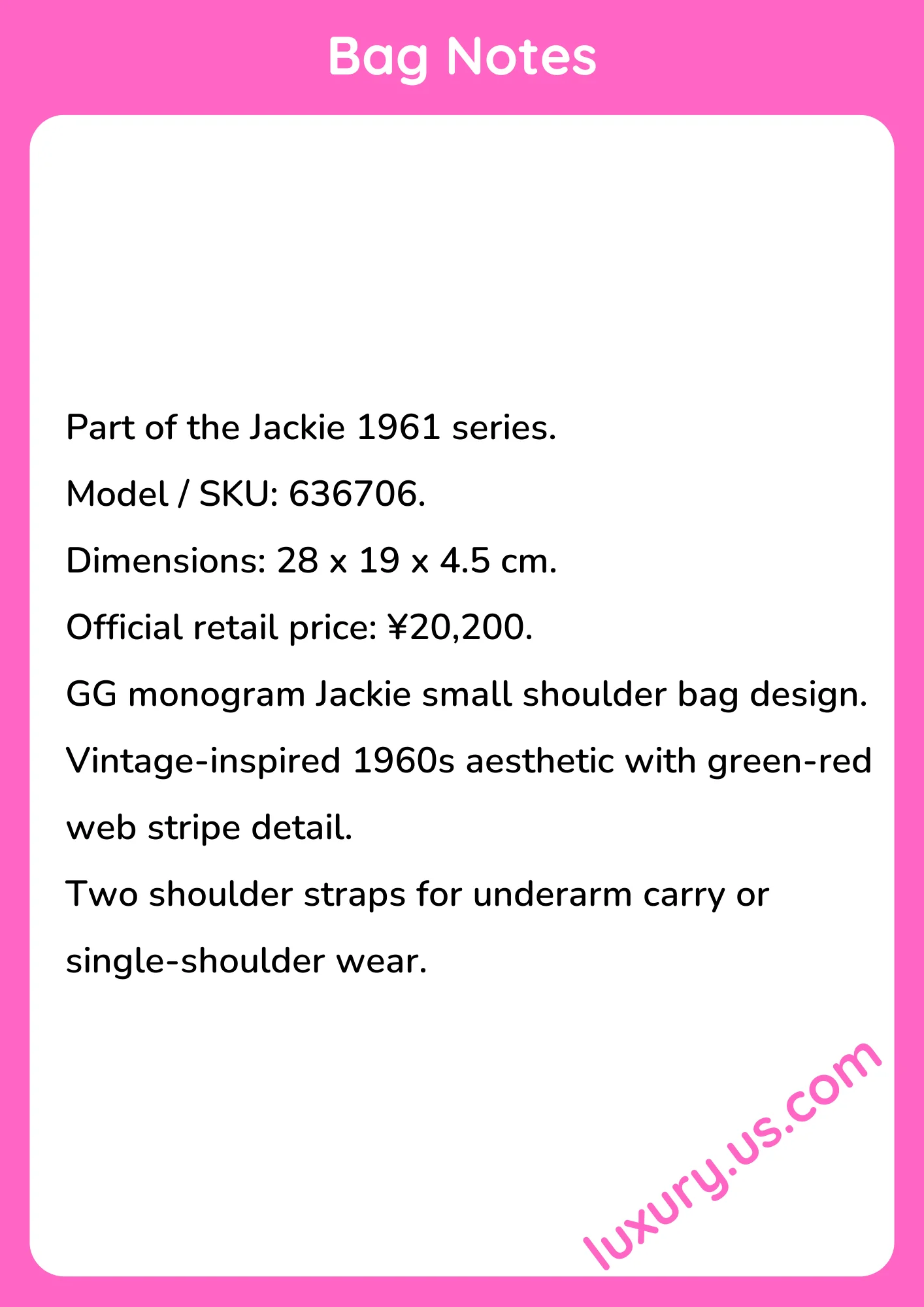 Gucci Jackie 1961 Small Handbag 28x19x4.5 cm - short_description_image1