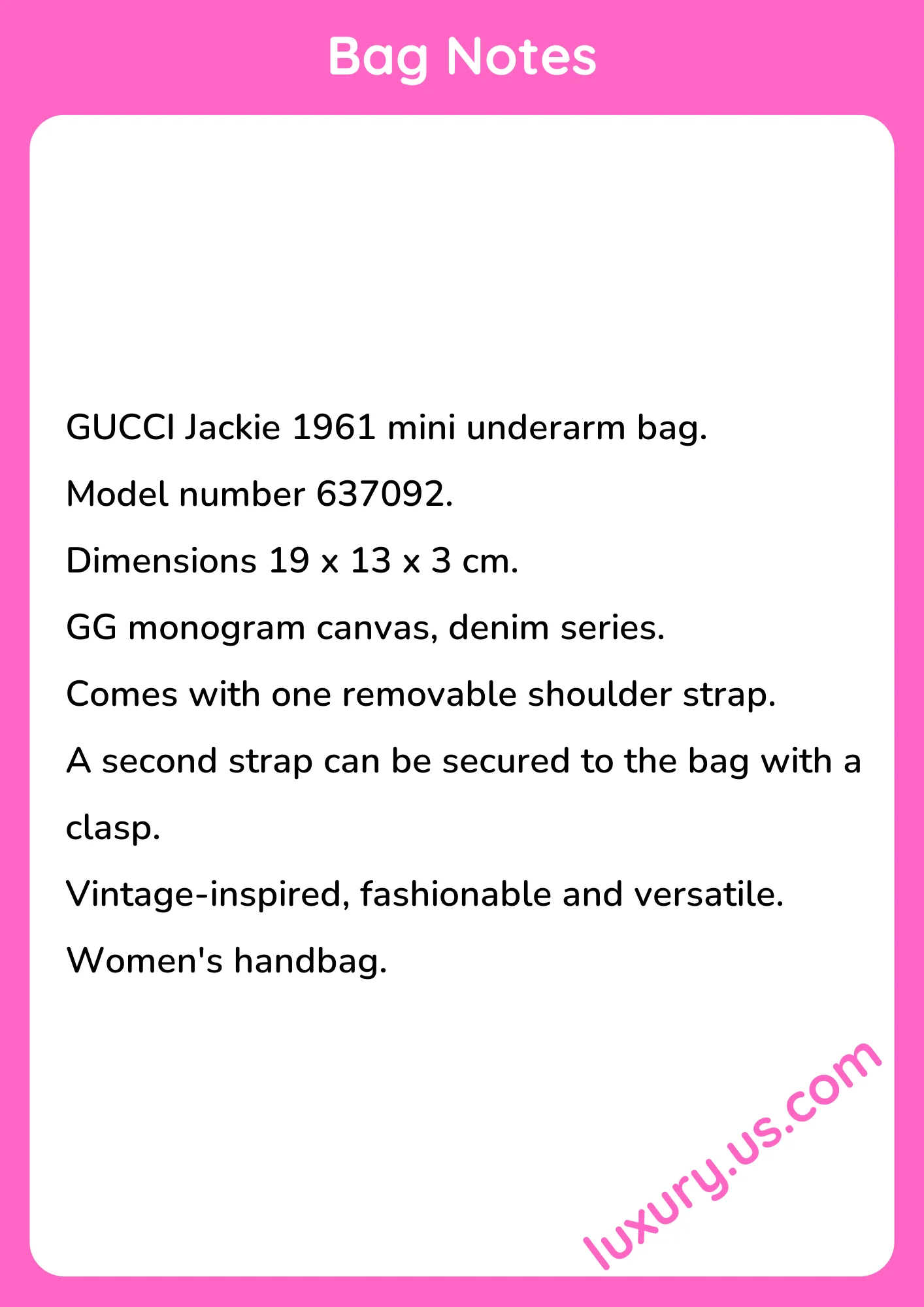 Gucci Jackie 637092 19x13x3 cm - short_description_image1