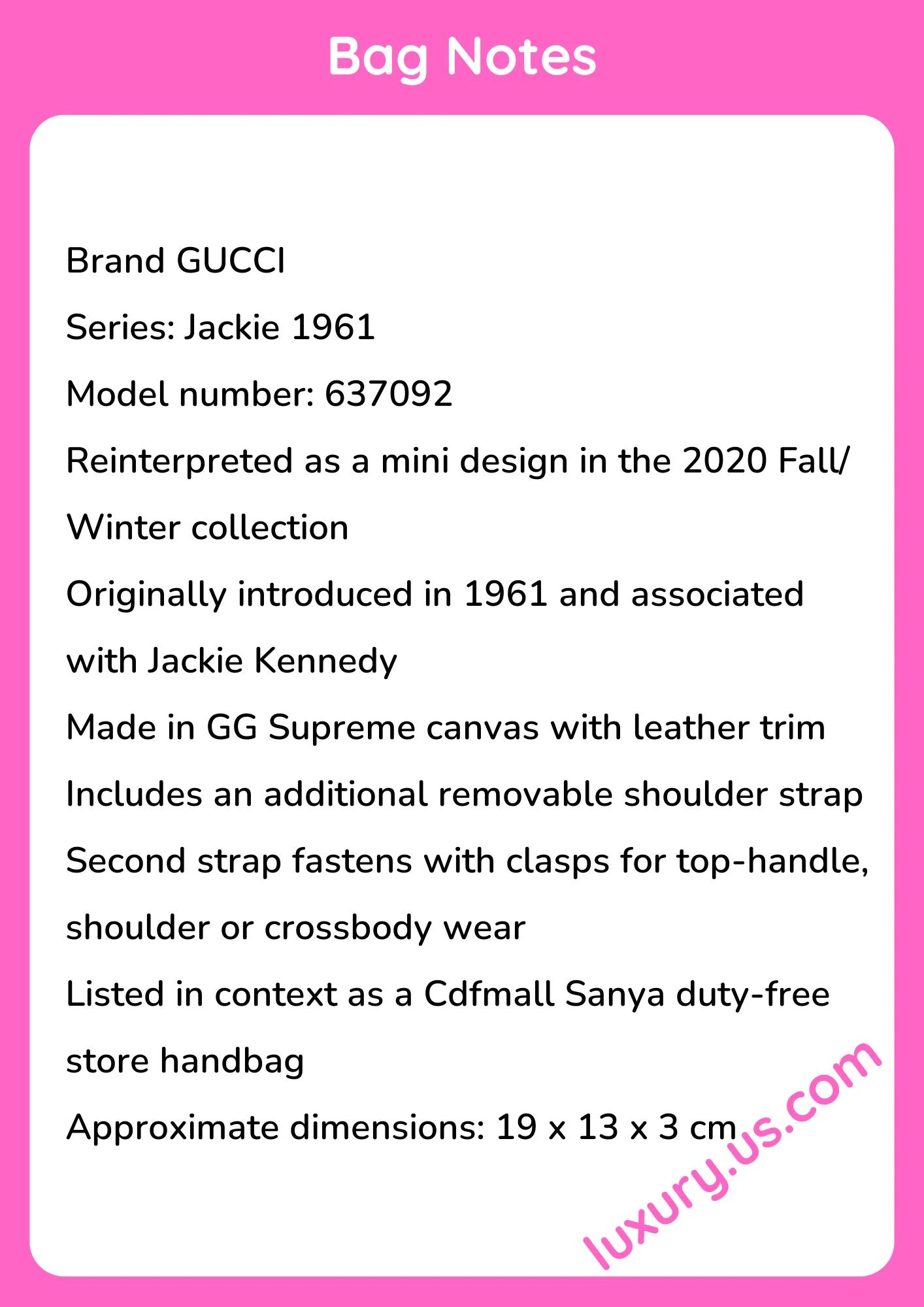 Gucci Jackie 1961 Mini Shoulder Bag 19x13x3 cm - short_description_image1