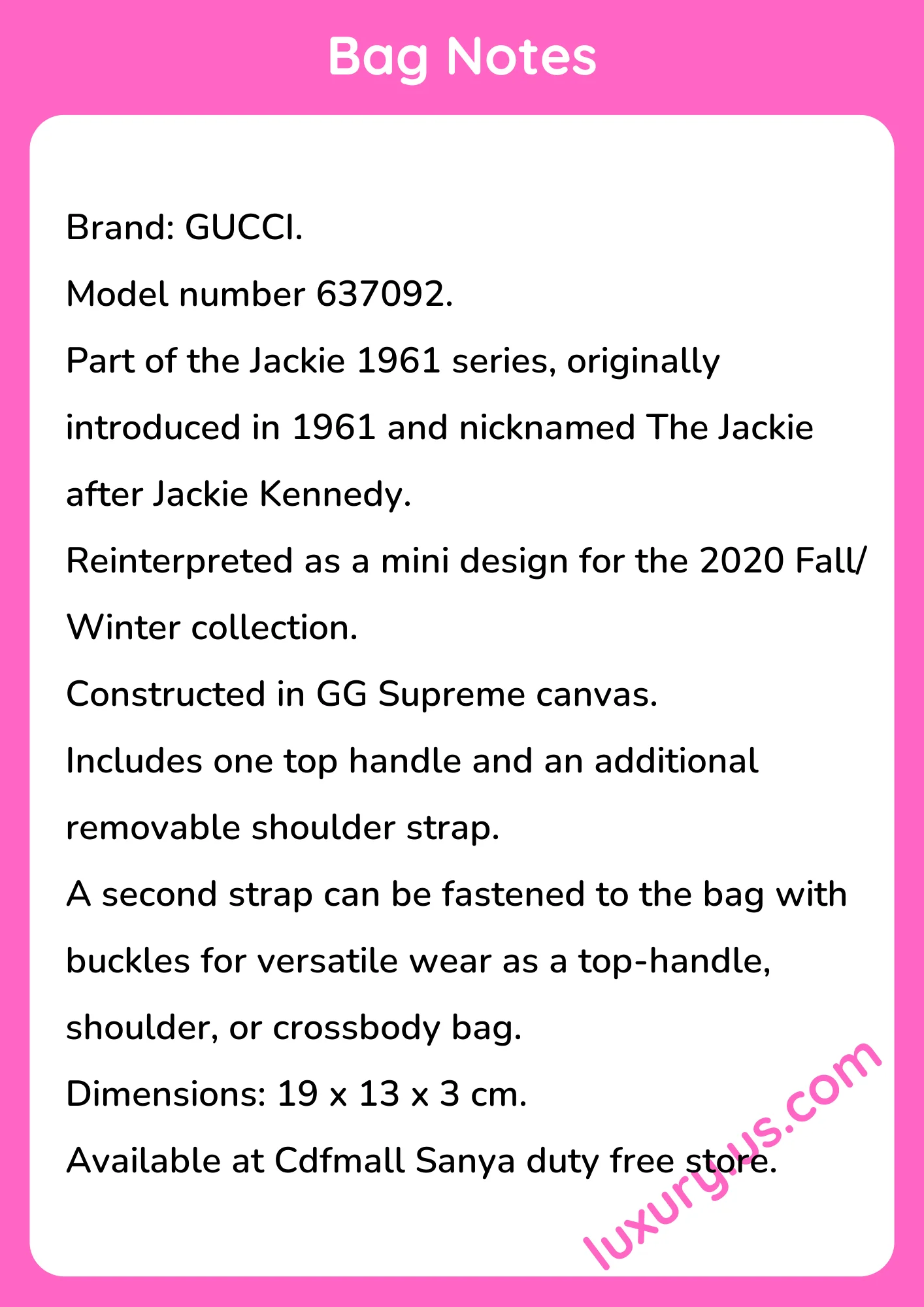 Gucci Jackie 637092 19x13x3 cm - short_description_image1