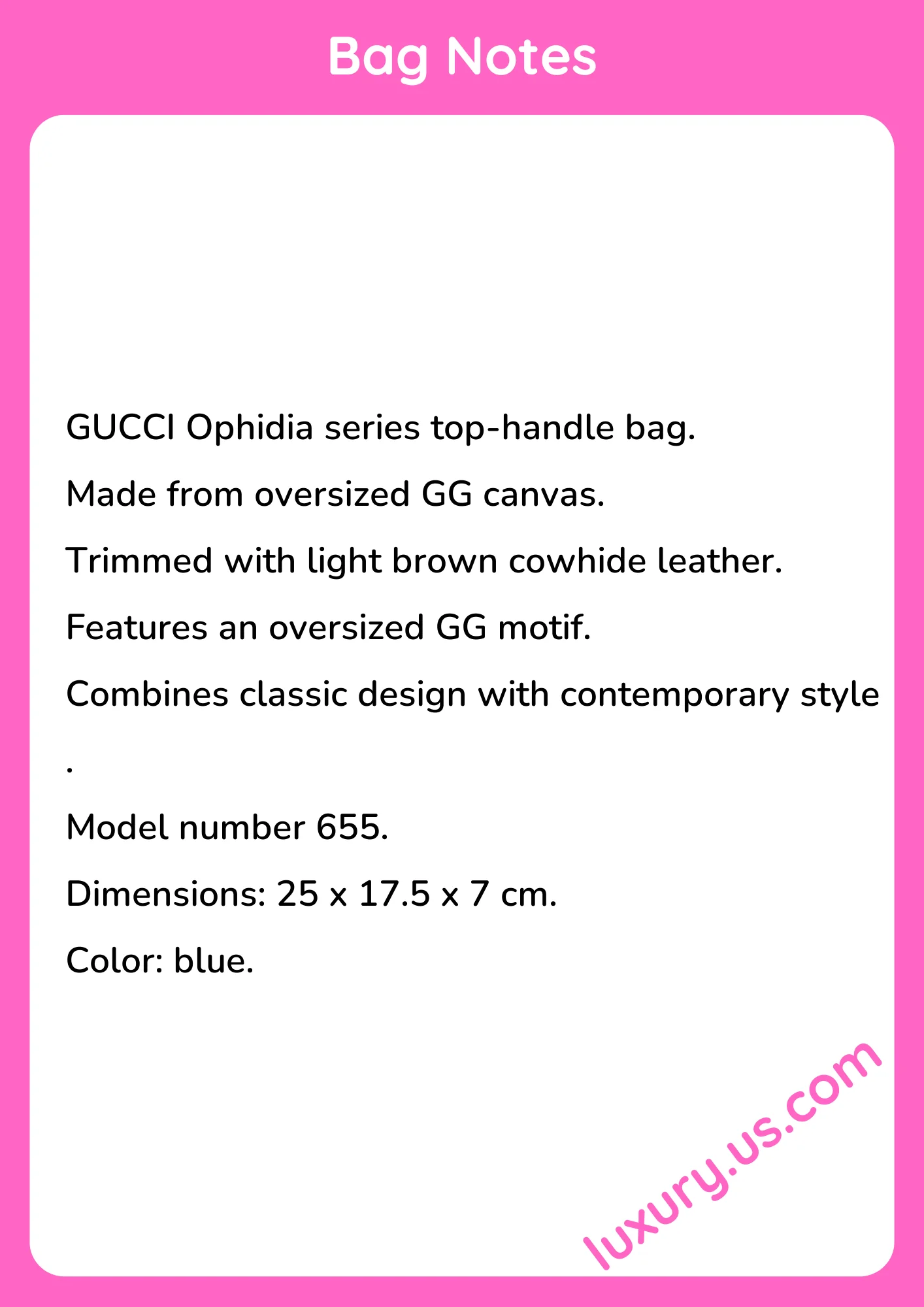 Gucci Ophidia Top-handle Bag 655 25x17.5x7 cm - short_description_image1