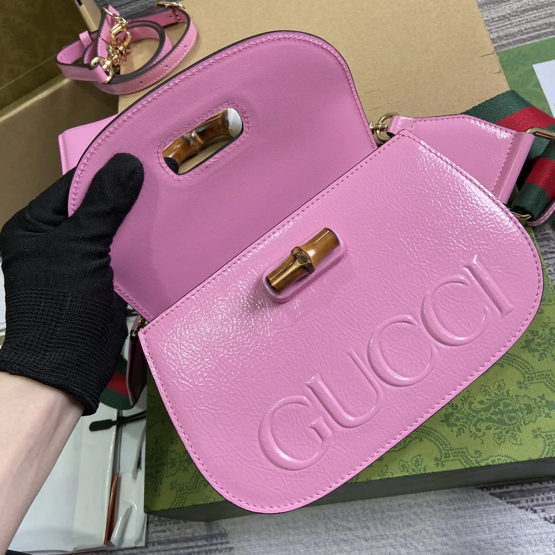 Gucci Bamboo Handbag 675797 15x21x7 cm - image7
