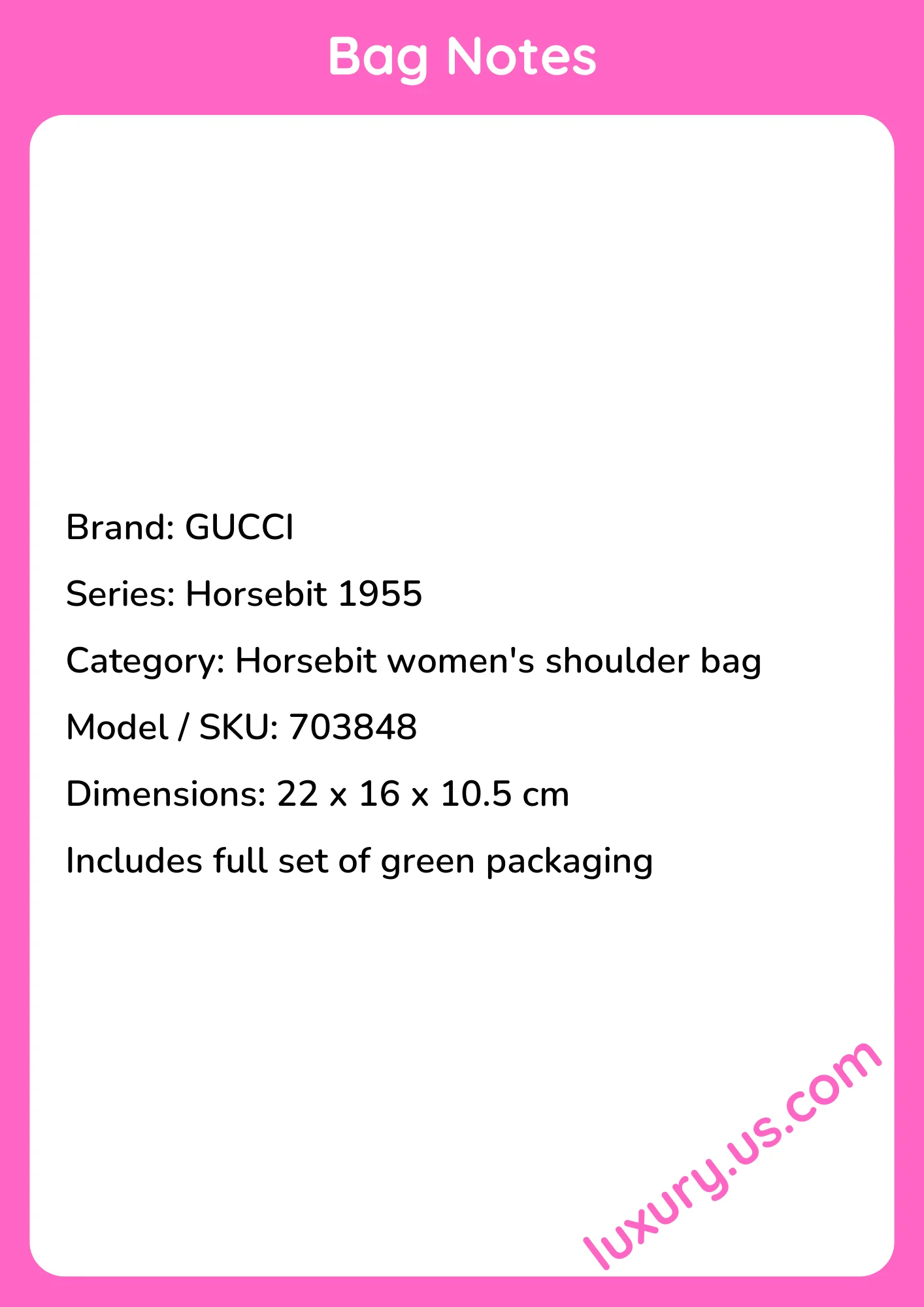 Gucci Horsebit 1955 Shoulder Bag 703848 22x16x10.5cm - short_description_image1