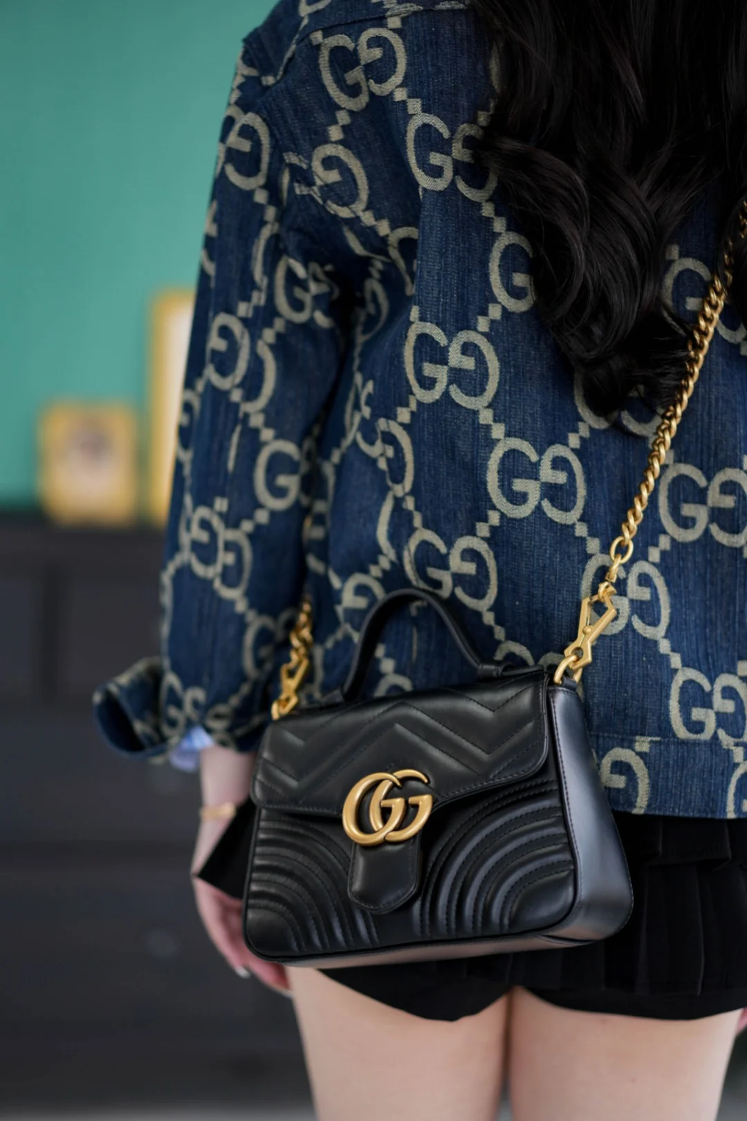 Gucci Marmont Quilted Top Handle Messenger Bag 21cm - description_image8