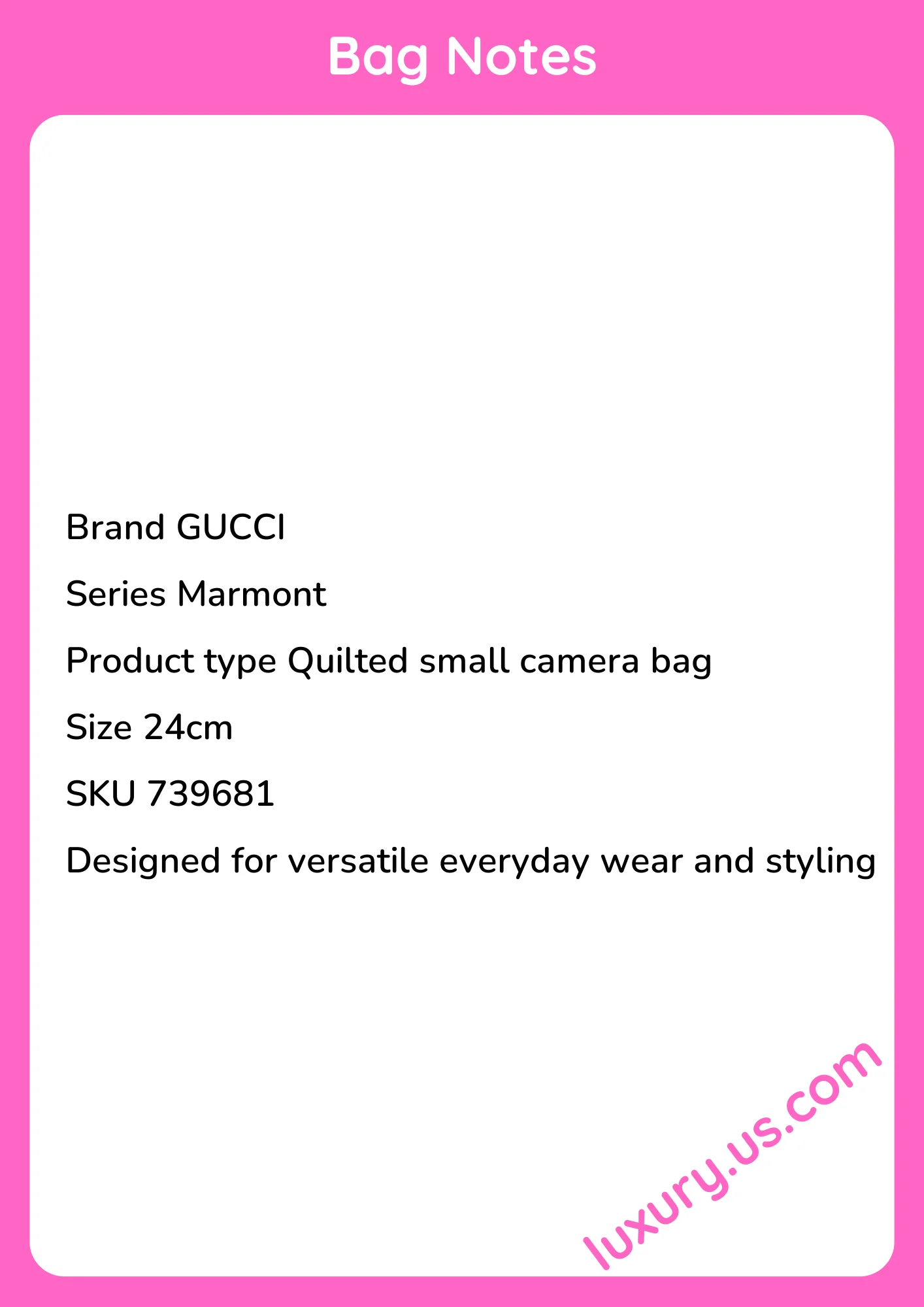 Gucci Marmont Quilted Small Camera Bag 24cm - short_description_image1