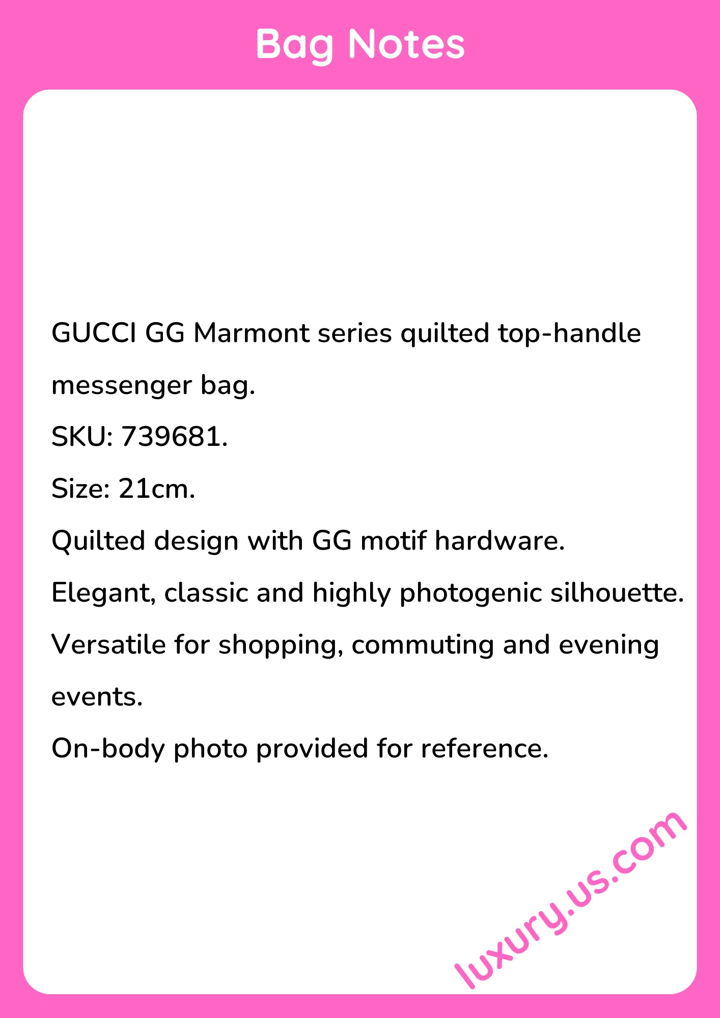Gucci GG Marmont quilted top-handle messenger bag 21cm - short_description_image1