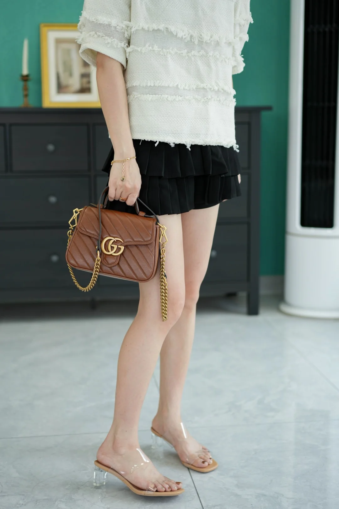 Gucci GG Marmont quilted top-handle messenger bag 21cm - description_image6