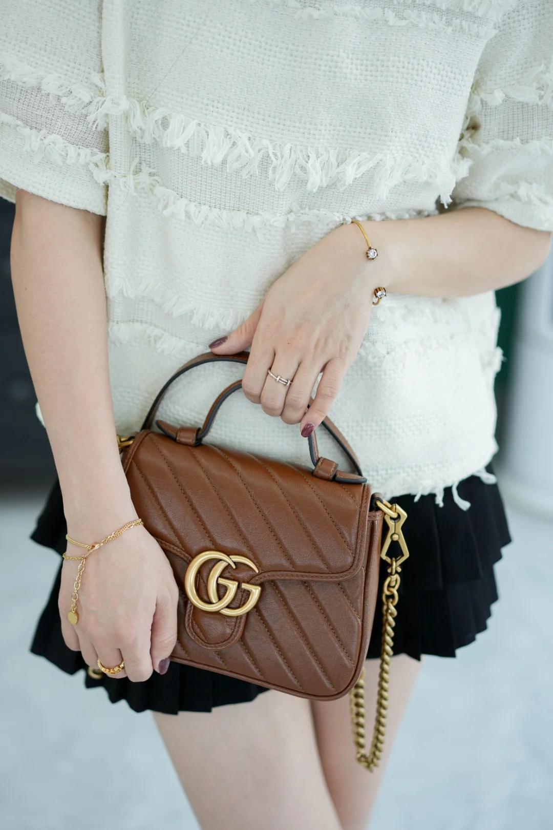 Gucci GG Marmont quilted top-handle messenger bag 21cm - description_image8