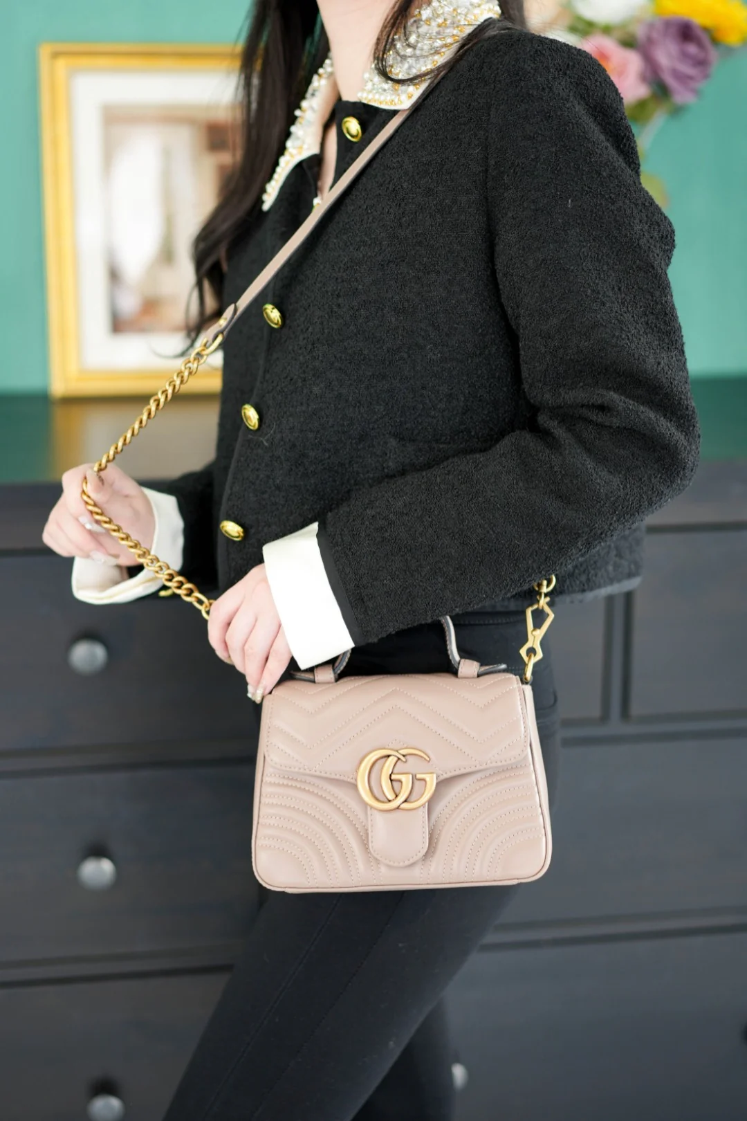 Gucci GG Marmont Quilted Top Handle Messenger Bag 21cm - description_image6