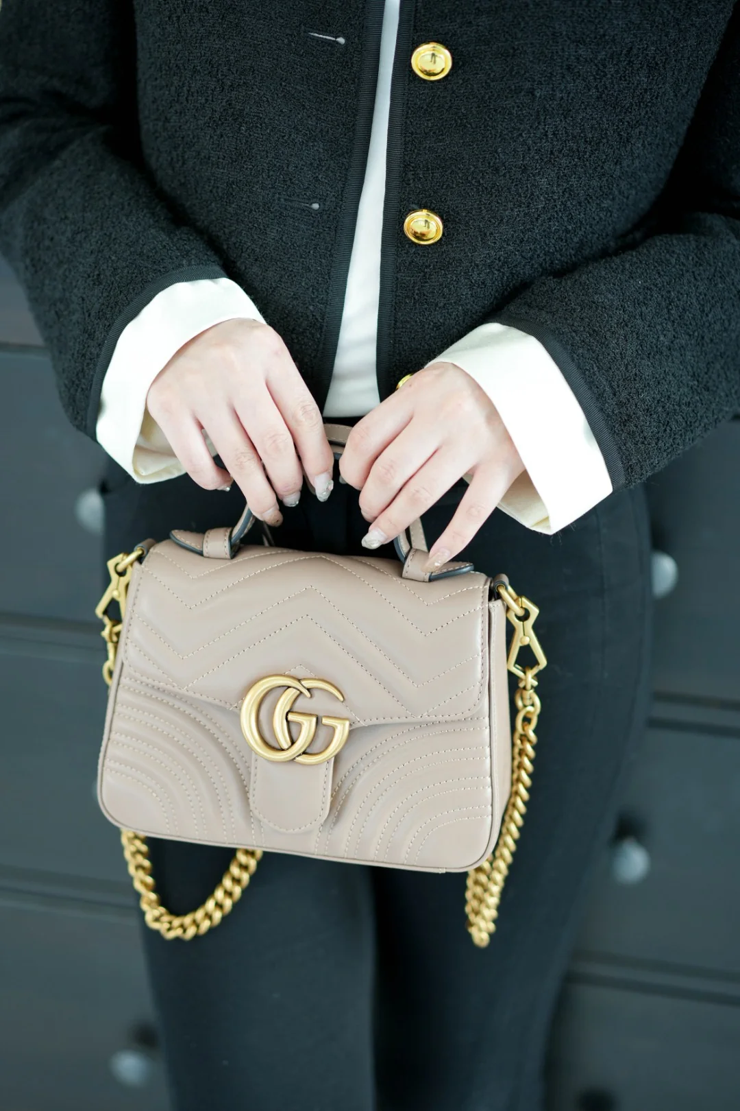 Gucci GG Marmont Quilted Top Handle Messenger Bag 21cm - description_image7