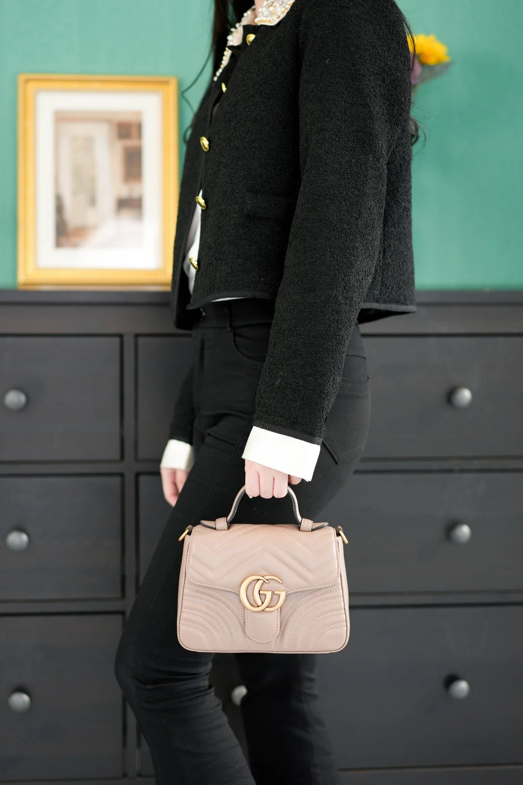 Gucci GG Marmont Quilted Top Handle Messenger Bag 21cm - description_image9