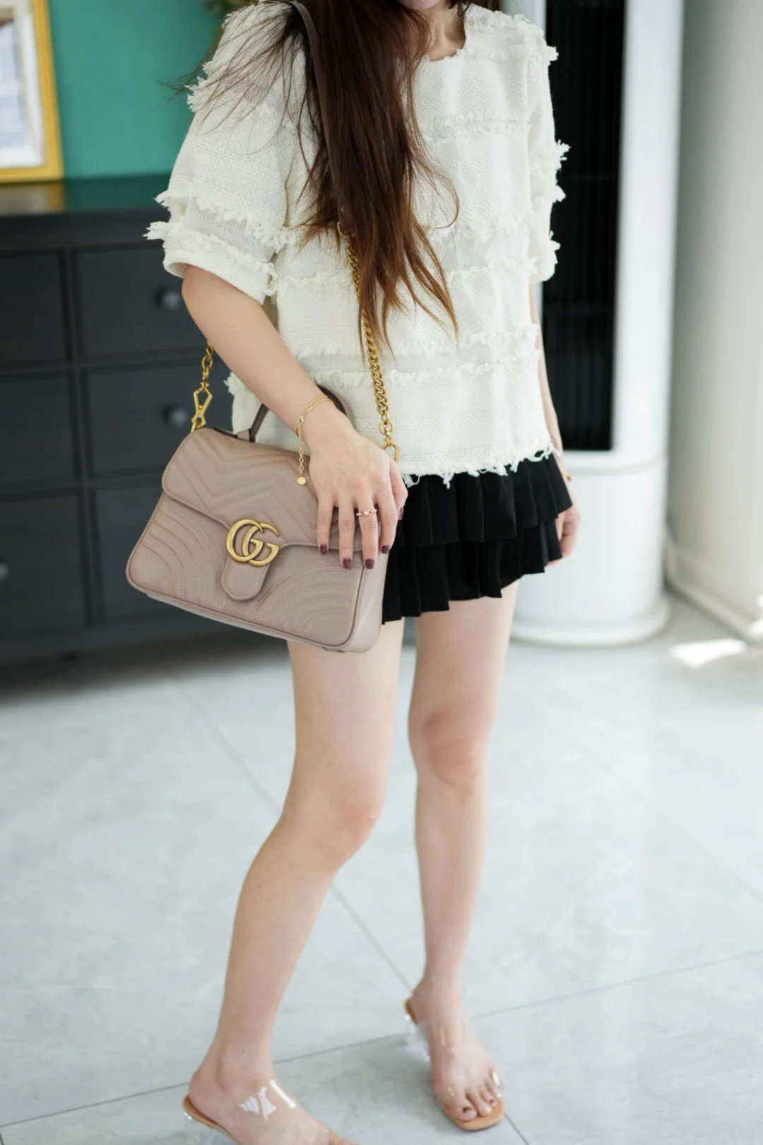 Gucci Marmont Quilted Top Handle Messenger Bag 27cm - description_image6