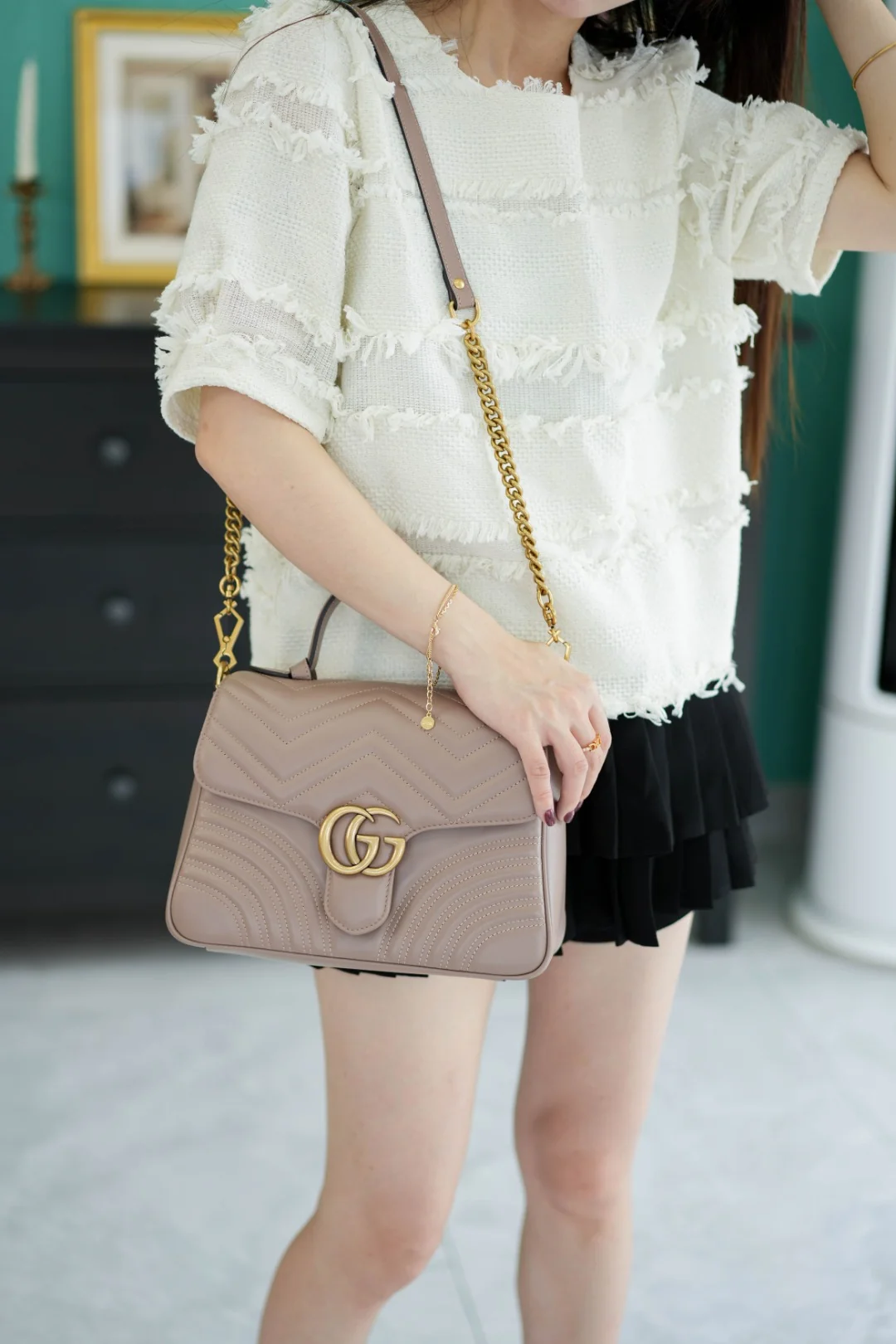 Gucci Marmont Quilted Top Handle Messenger Bag 27cm - description_image7