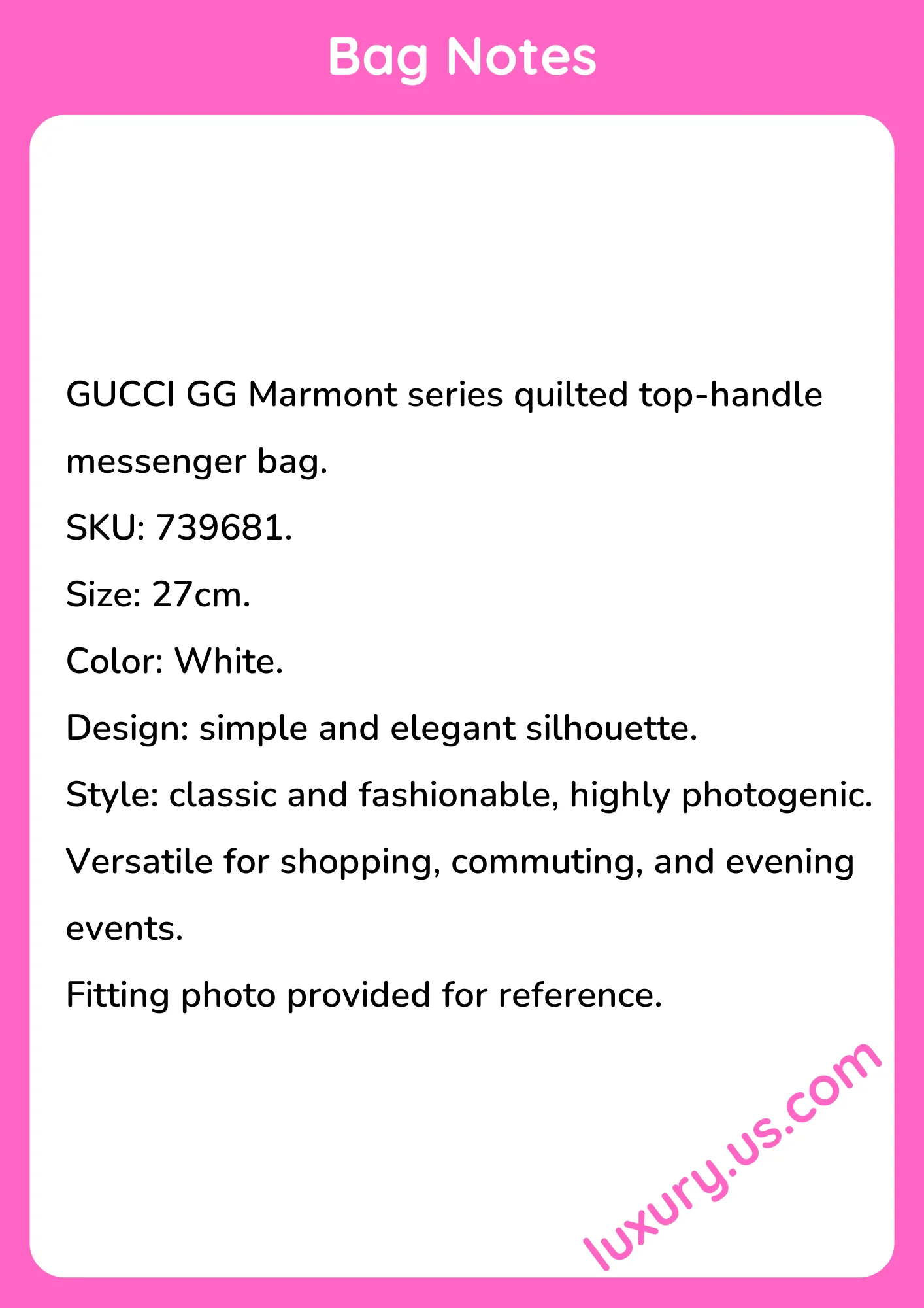 Gucci GG Marmont Quilted Top-Handle Messenger Bag 27cm - short_description_image1