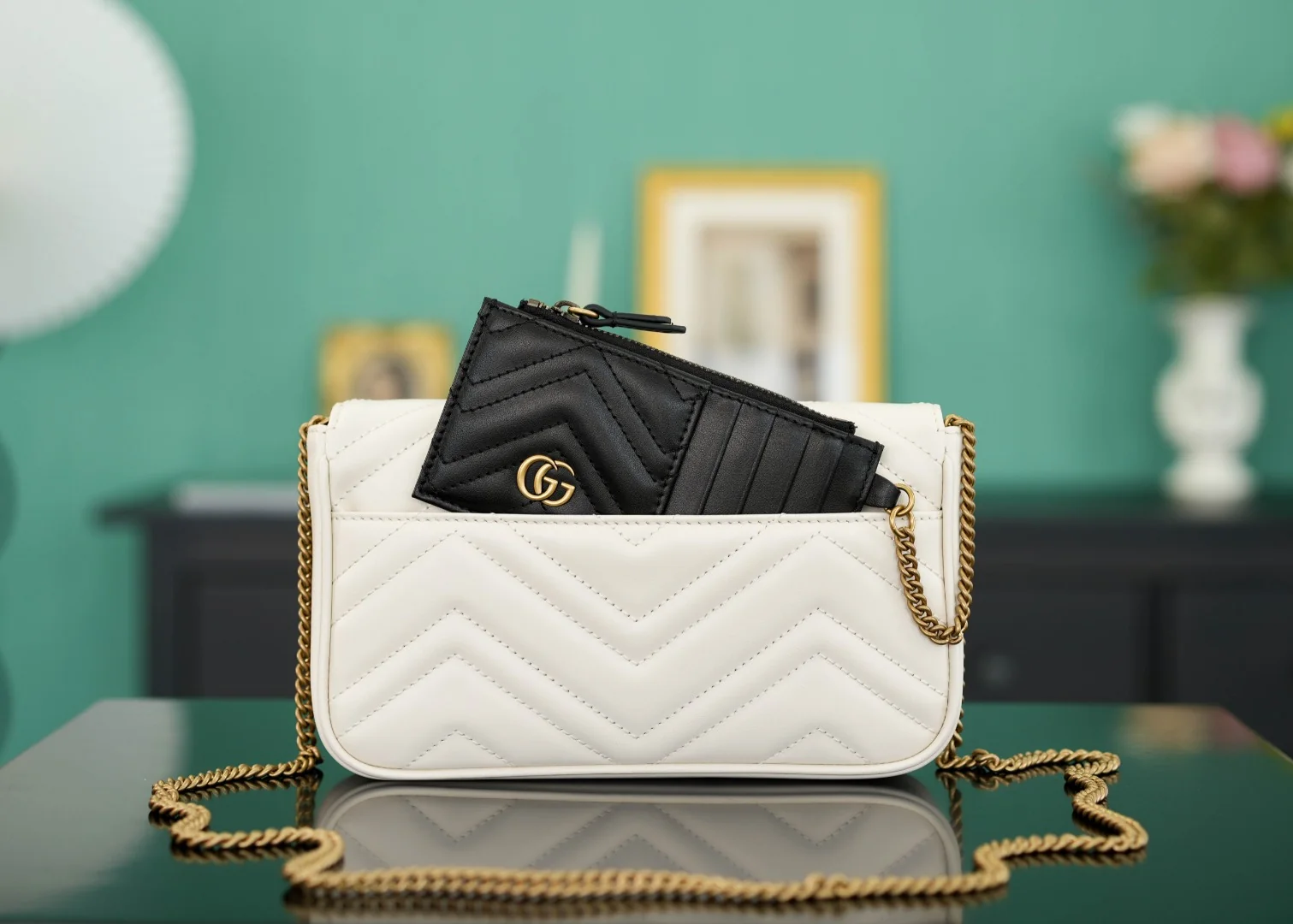 Gucci GG Marmont chain shoulder bag with card holder 751526 21x12x5 cm - description_image7