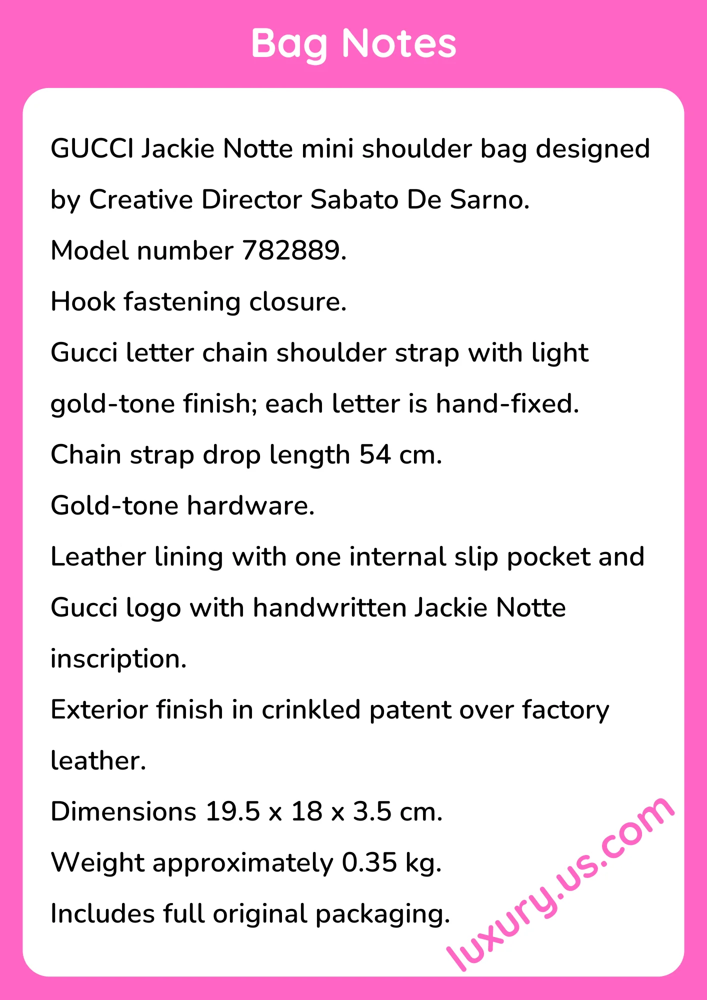 Gucci Jackie Notte Mini Shoulder Bag 19.5 x 18 x 3.5 cm - short_description_image1