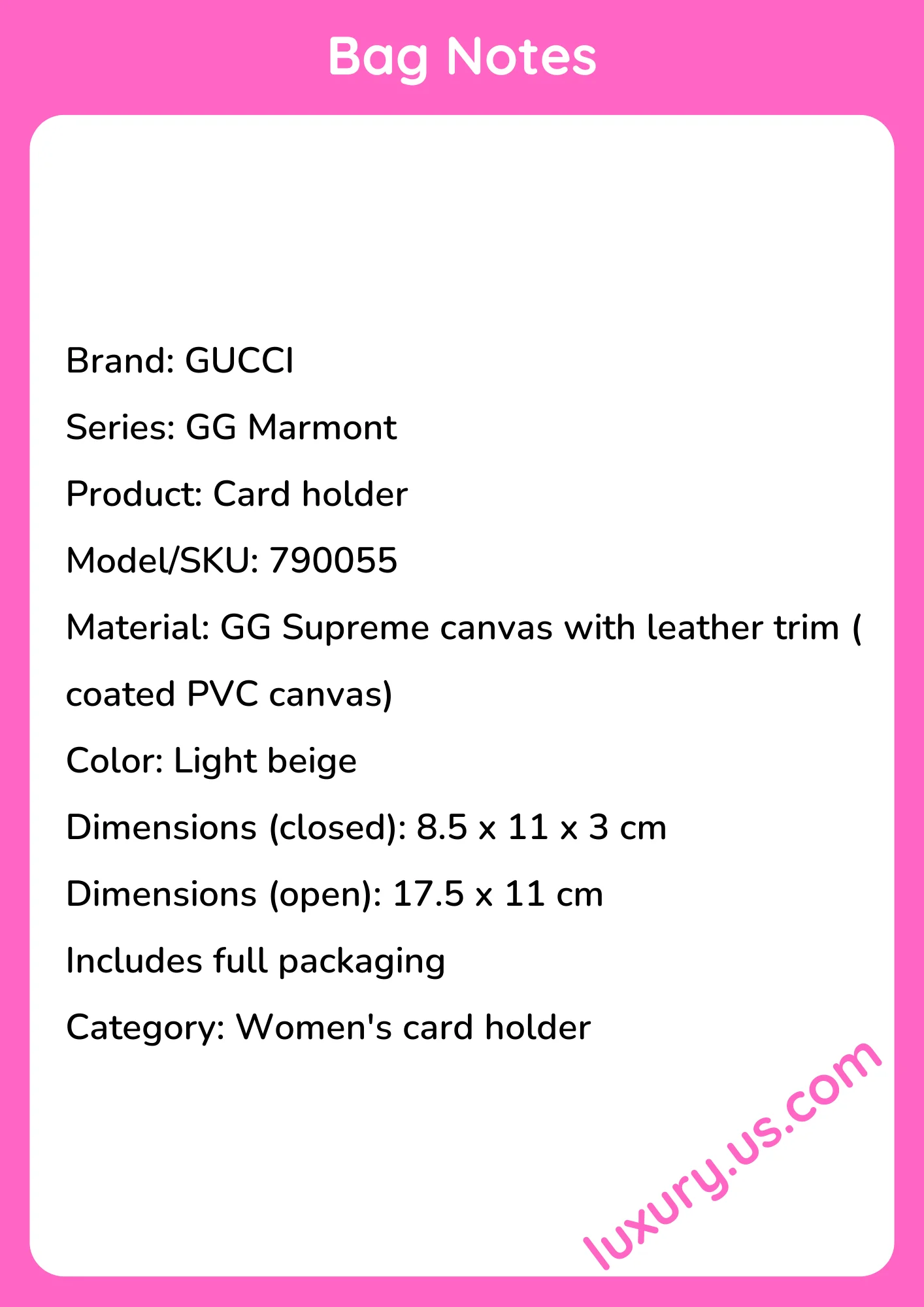 Gucci GG Marmont card holder 8.5 x 11 x 3 cm - short_description_image1