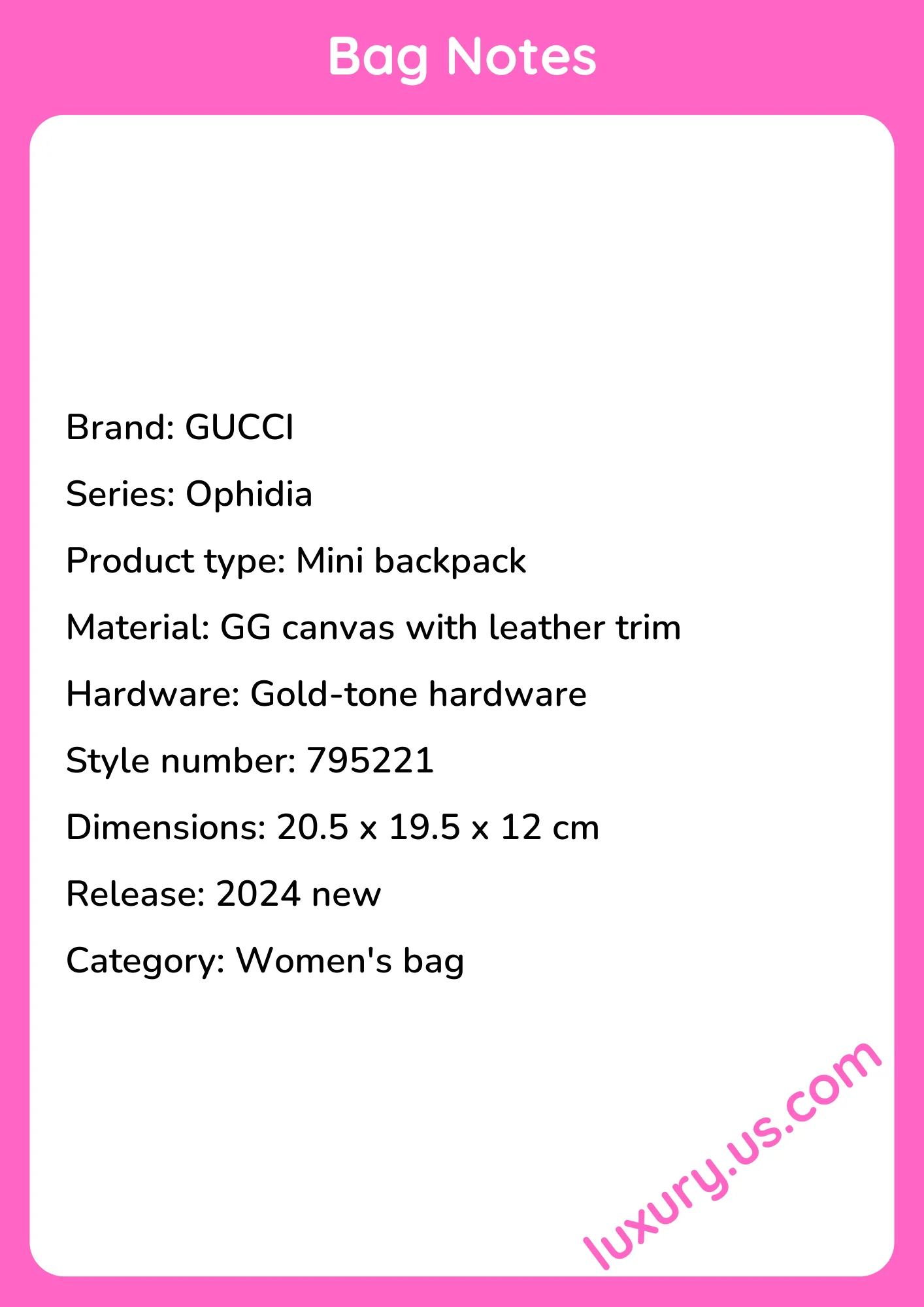 Gucci Ophidia Mini Backpack 795221 20.5x19.5x12 cm - short_description_image1