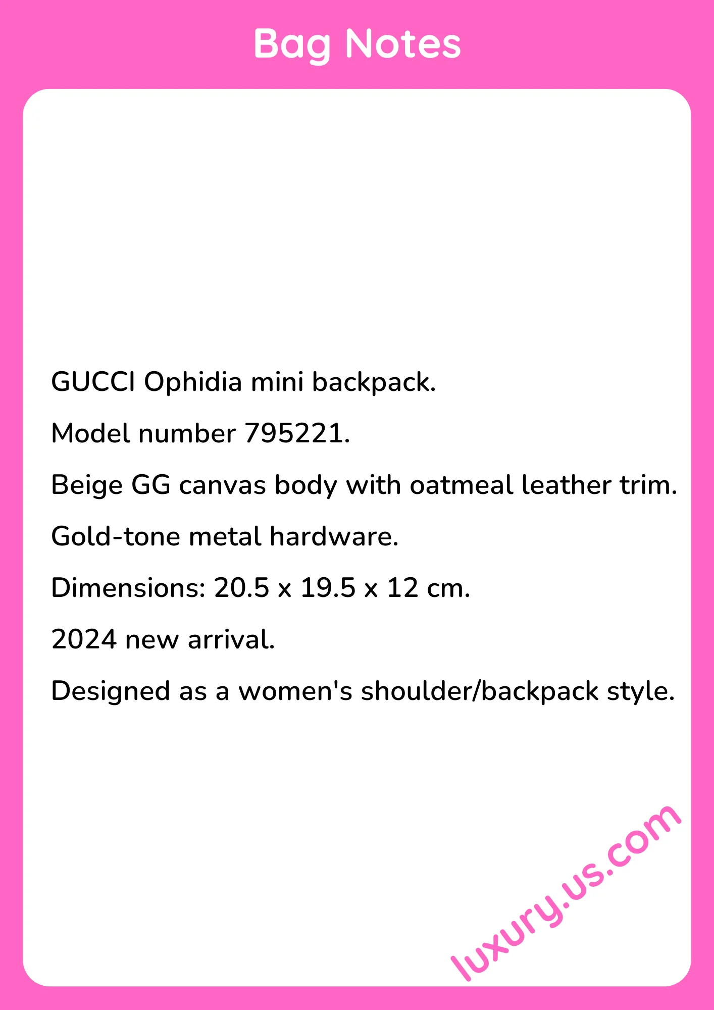 Gucci Ophidia Mini Backpack 795221 20.5x19.5x12 cm - short_description_image1