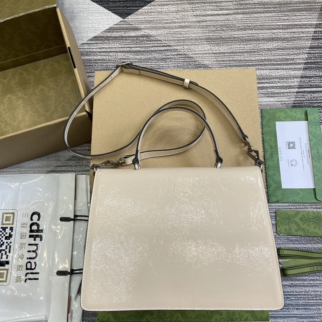 Gucci Dionysus 797 White Patent Leather 10.5cm 29x20x10.5 cm Gucci Dionysus 797 White Patent Leather 10.5cm 29x20x10.5 cm - image3