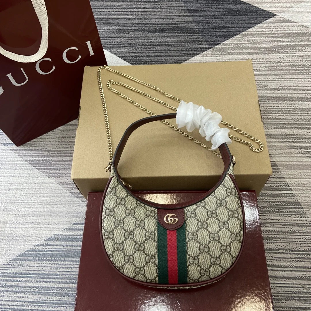 Gucci Ophidia Crescent Shoulder Bag with Chain Strap 20 x 14.5 x 4 cm - image2