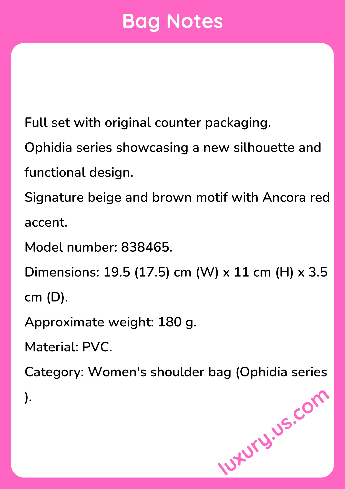 Gucci Ophidia Small Bag 19.5 17.5 x 11 x 3.5 cm - short_description_image1