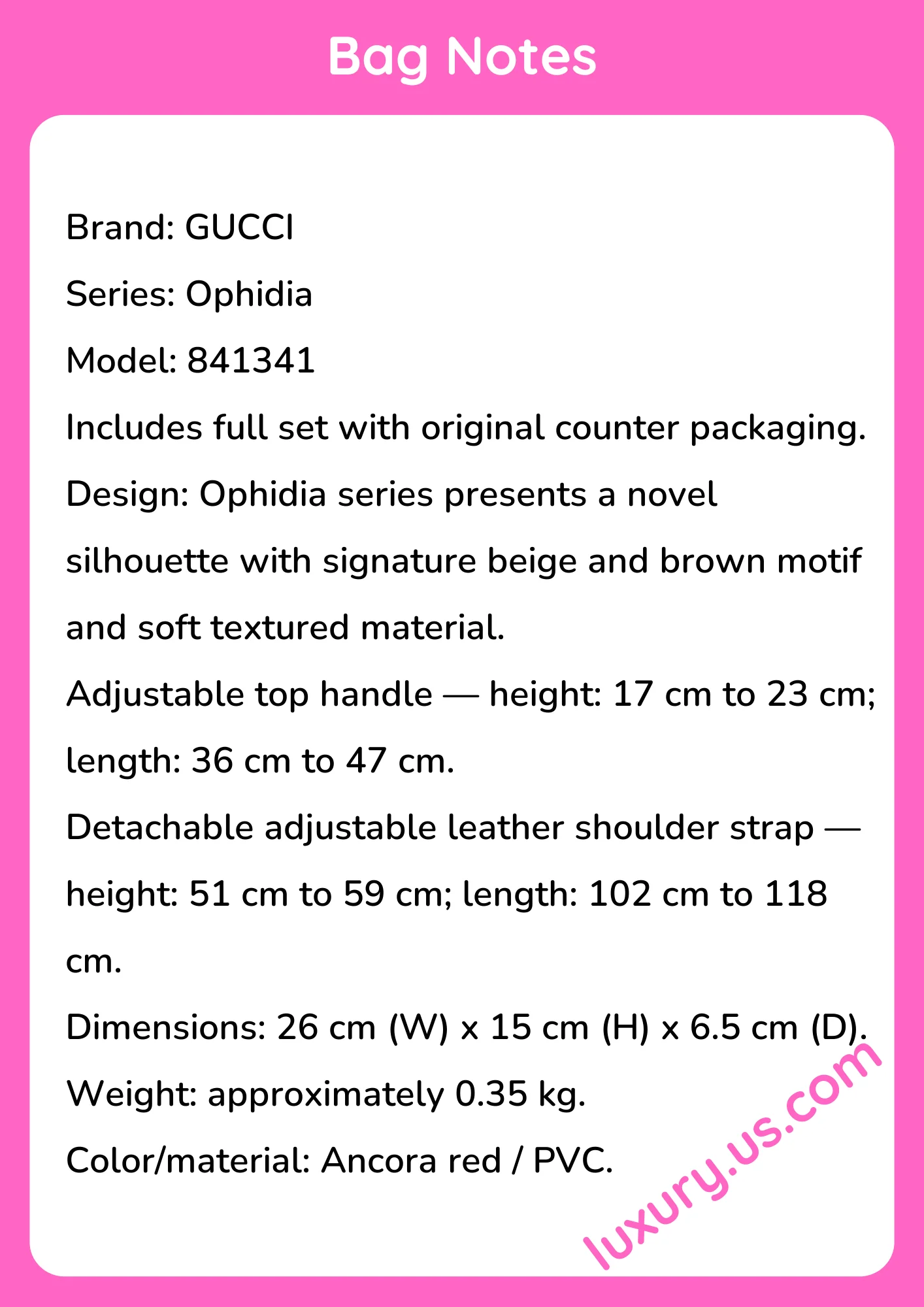 Gucci Ophidia Small Top Handle Shoulder Bag 26x15x6.5 cm - short_description_image1