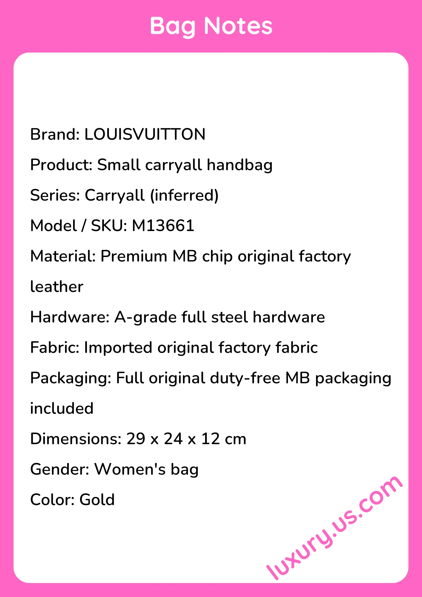 Louisvuitton Carryall M13661 29x24x12 cm - short_description_image1