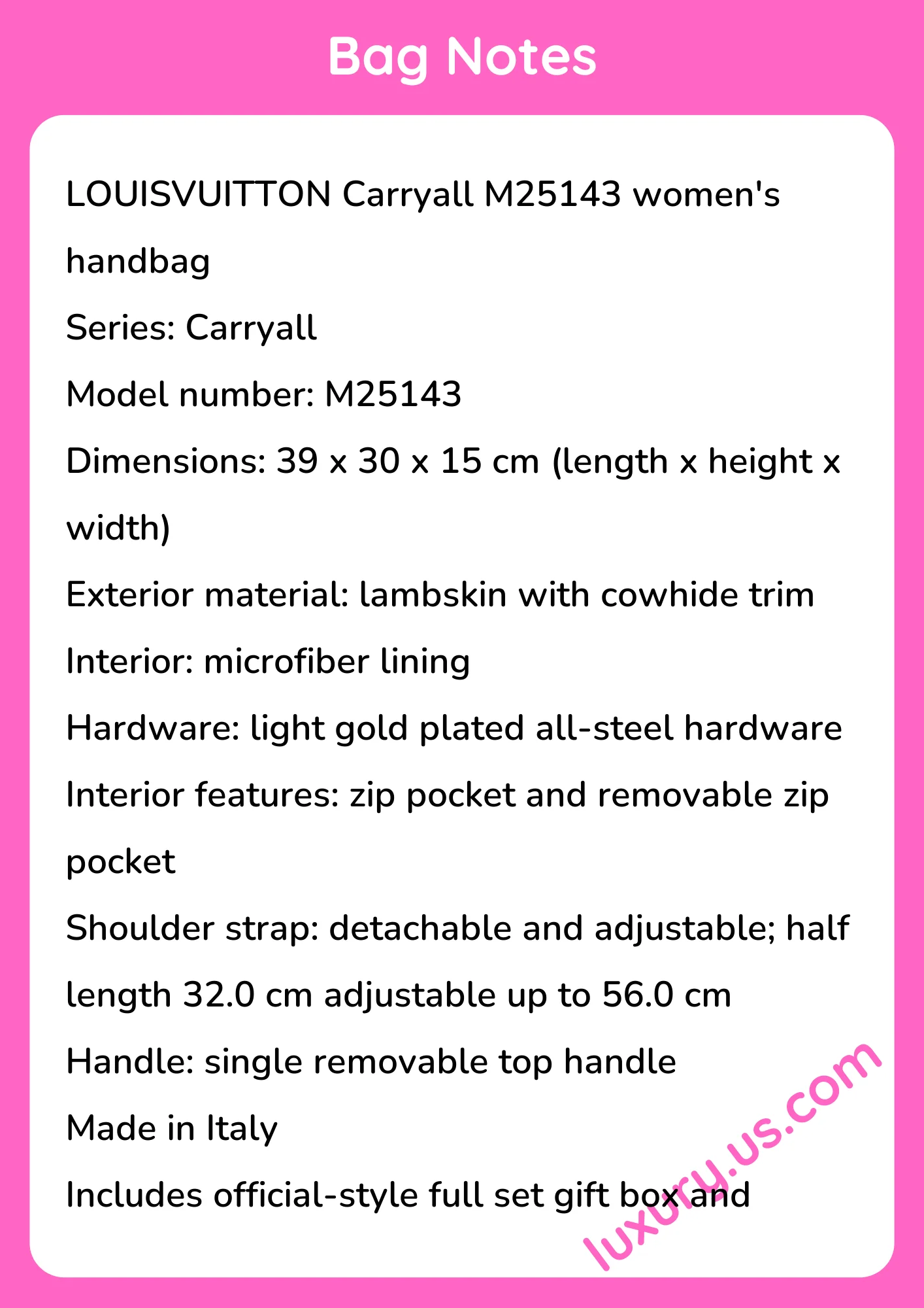 Louisvuitton Carryall M25143 39x30x15 cm - short_description_image1