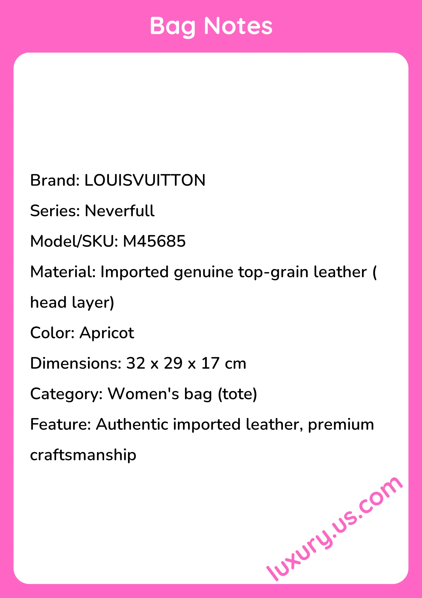 Louisvuitton Neverfull M45685 32x29x17 cm - short_description_image1