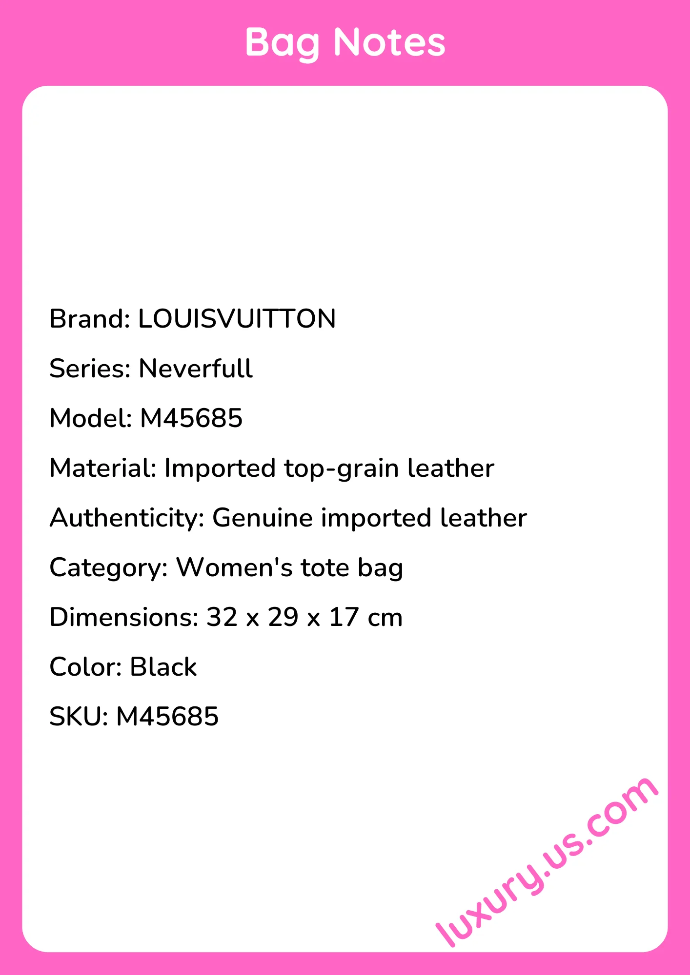 Louisvuitton Neverfull M45685 32x29x17 cm - short_description_image1