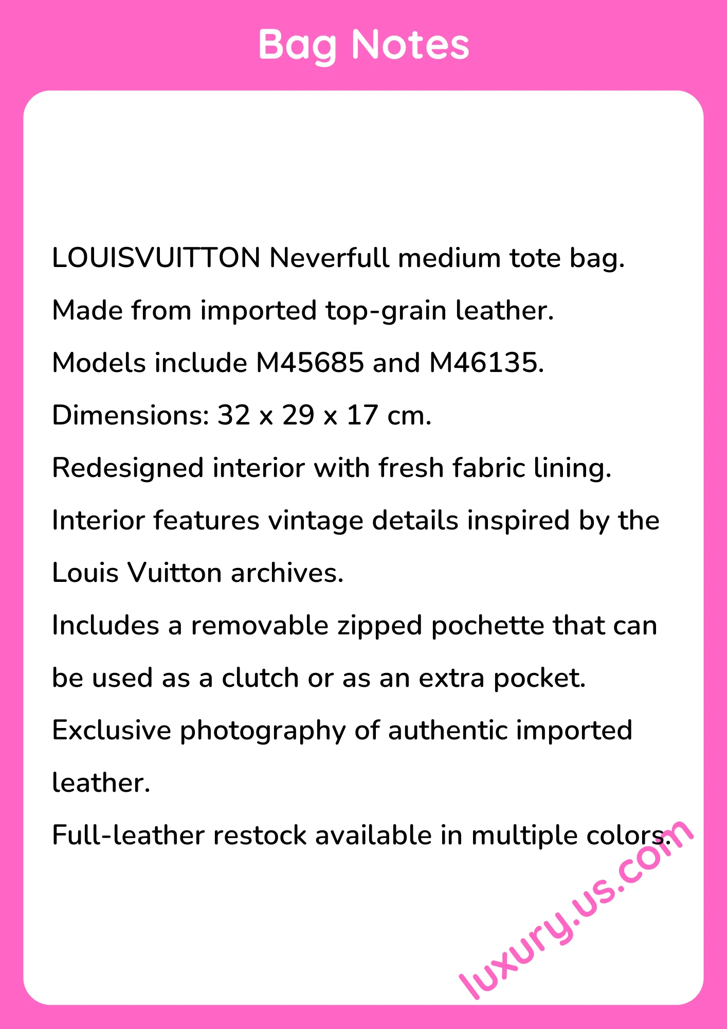 Louisvuitton Neverfull M45685 32x29x17 cm - short_description_image1