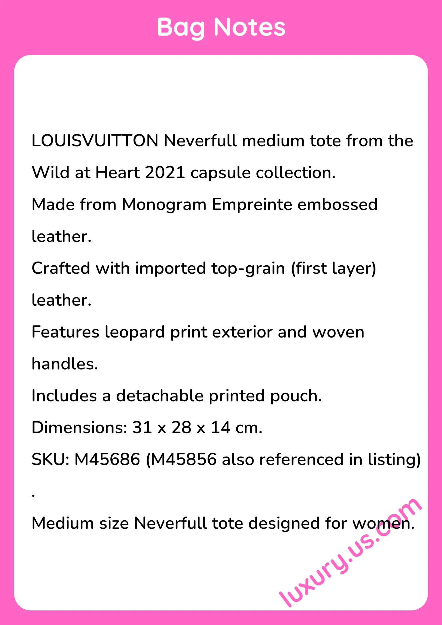 Louisvuitton Neverfull Medium Tote M45686 31x28x14 cm - short_description_image1