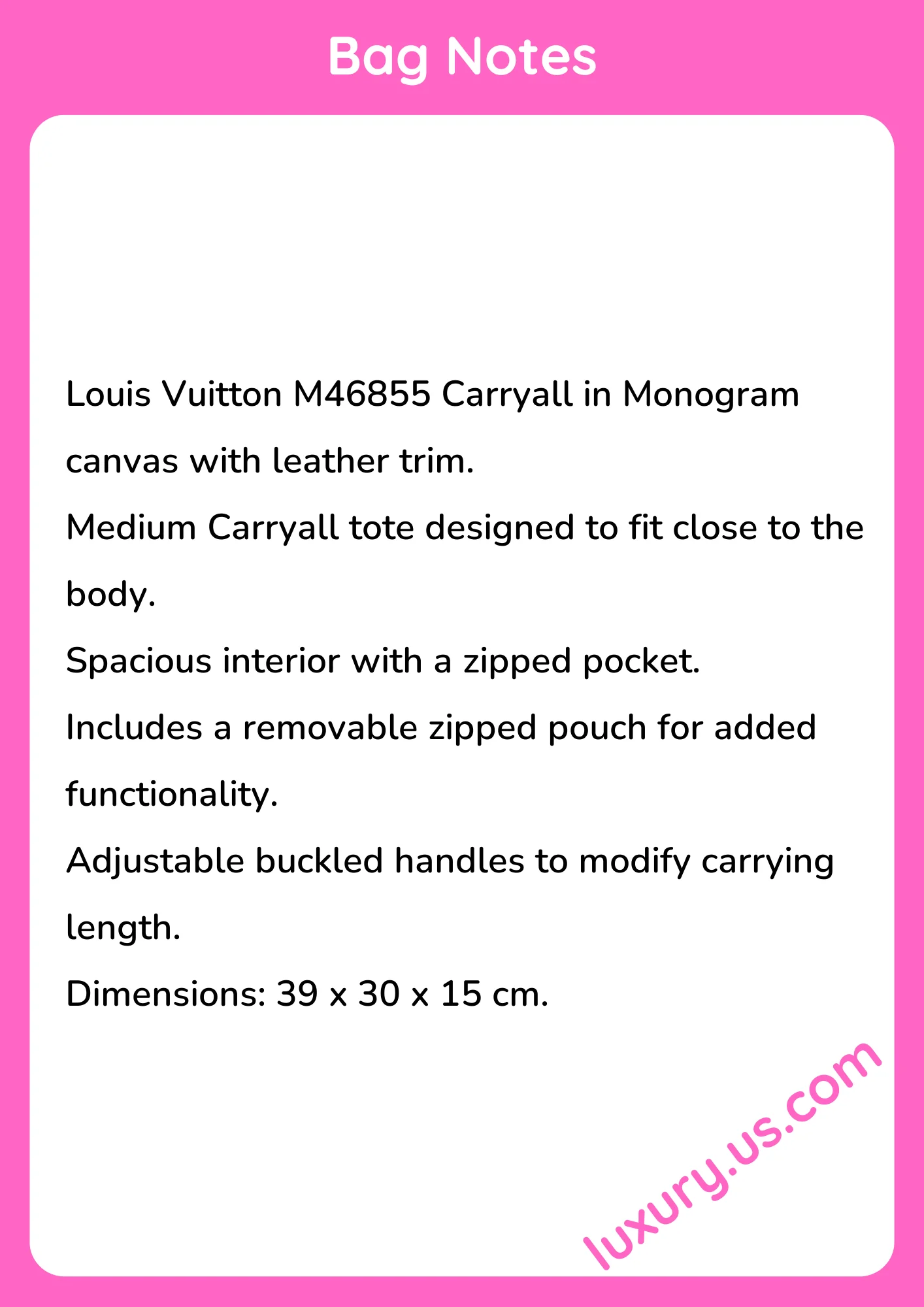 Louisvuitton Carryall M46855 39 x 30 x 15 cm - short_description_image1