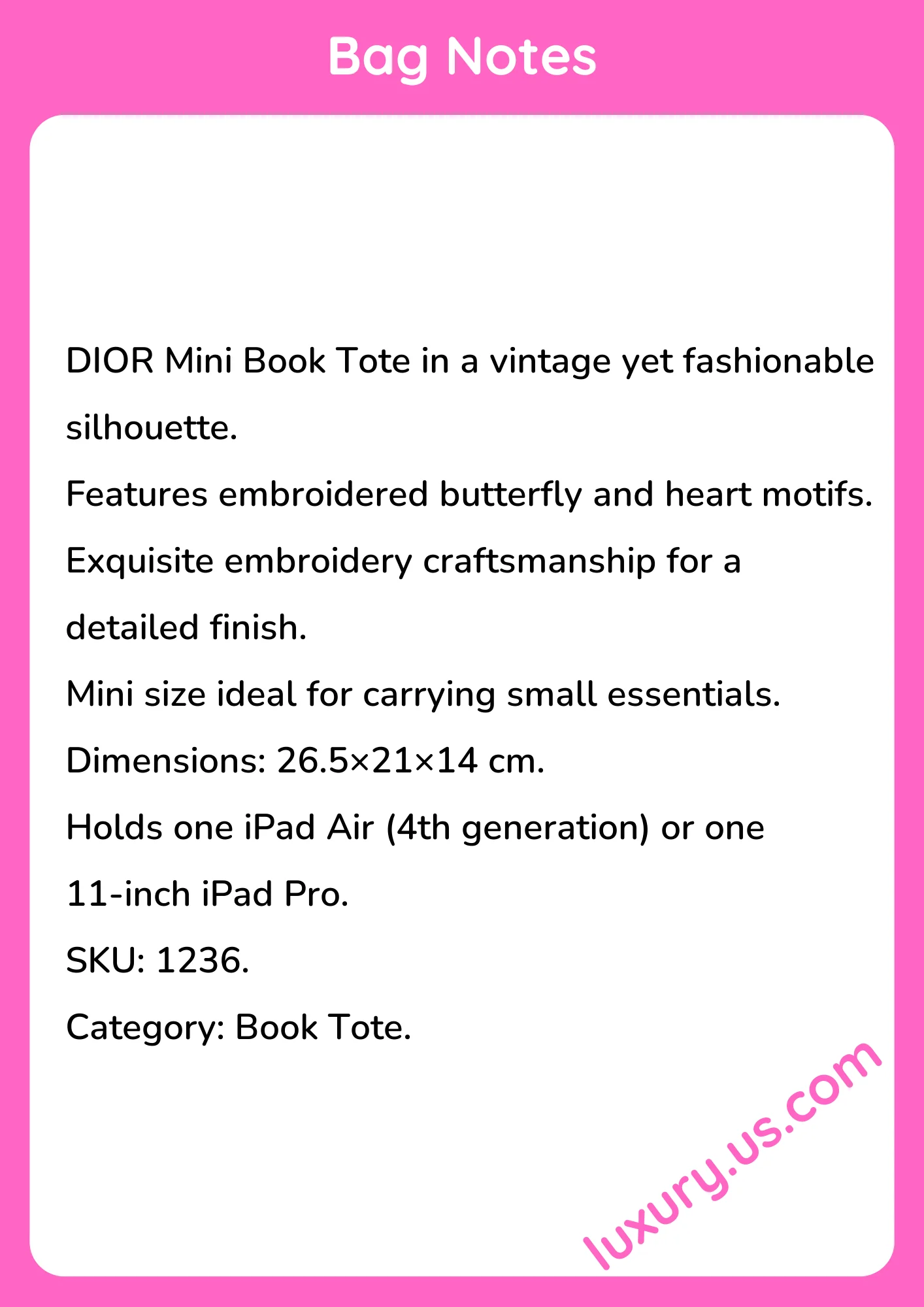 Dior Mini Book Tote 26.5×21×14 cm - short_description_image1