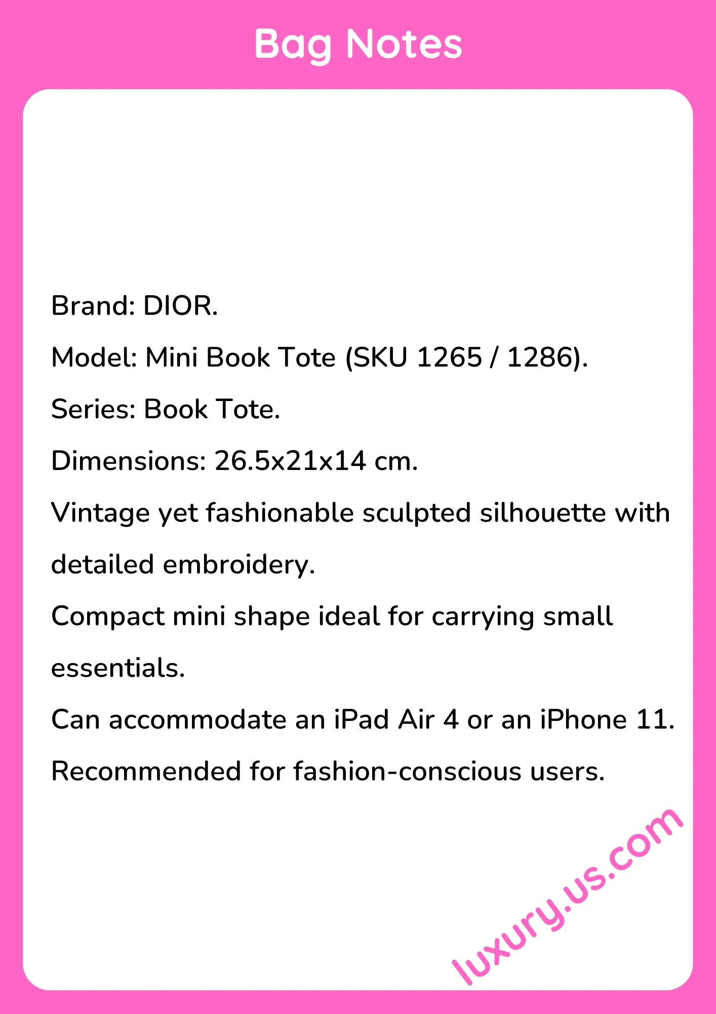Dior Book Tote Mini 26.5x21x14 cm - short_description_image1