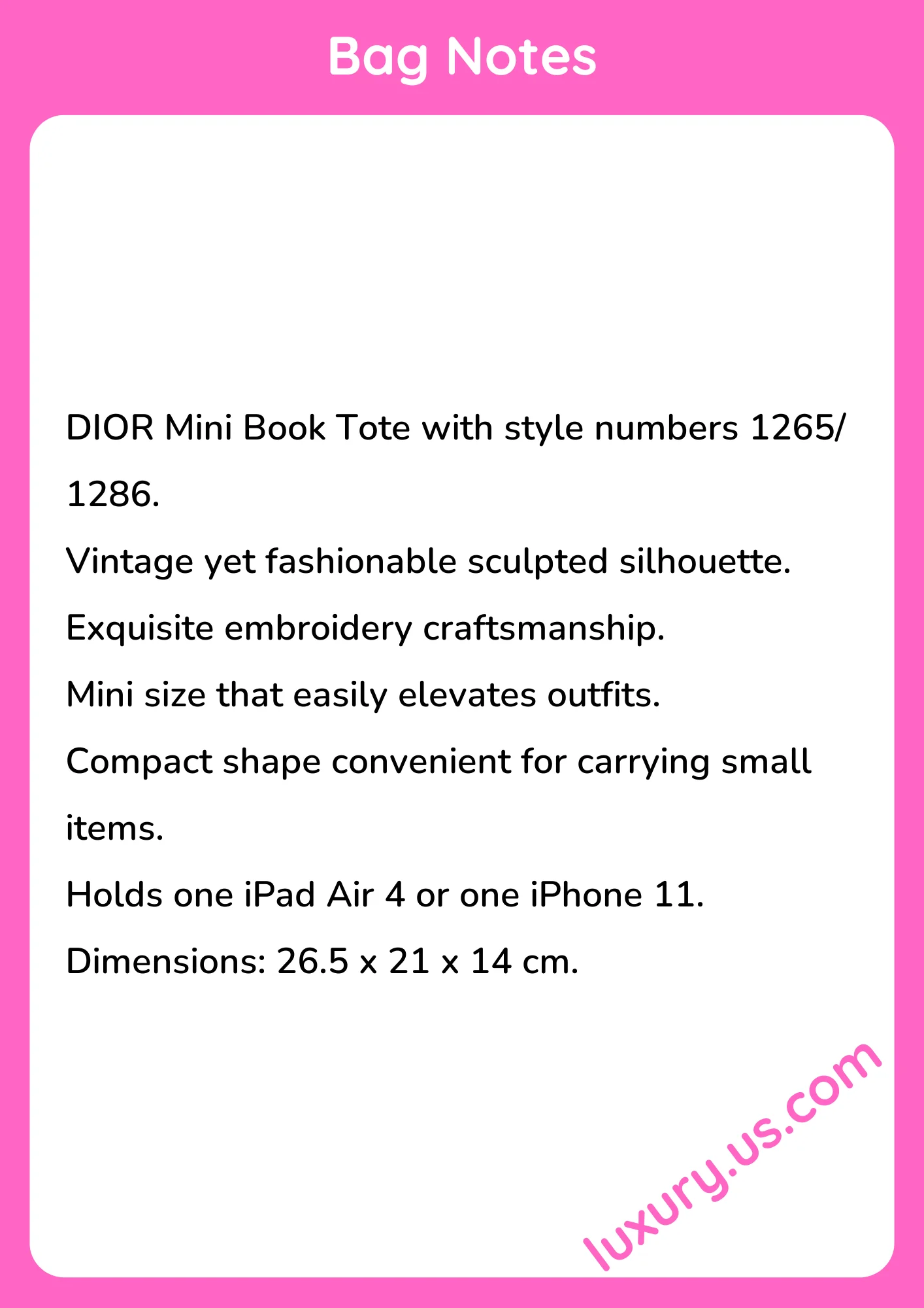 Dior Mini Book Tote 26.5x21x14 cm - short_description_image1