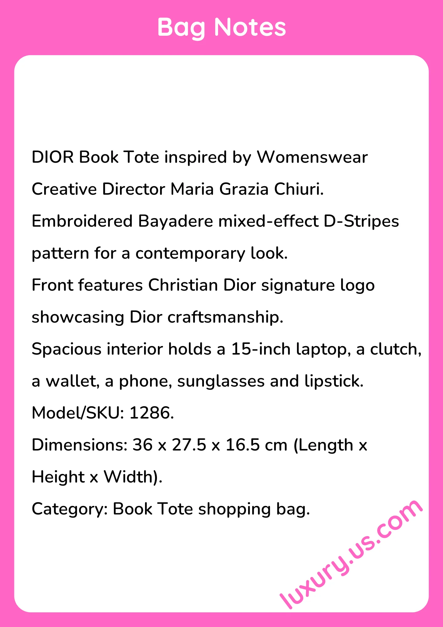 Dior Book Tote 1286 36 x 27.5 x 16.5 cm - short_description_image1