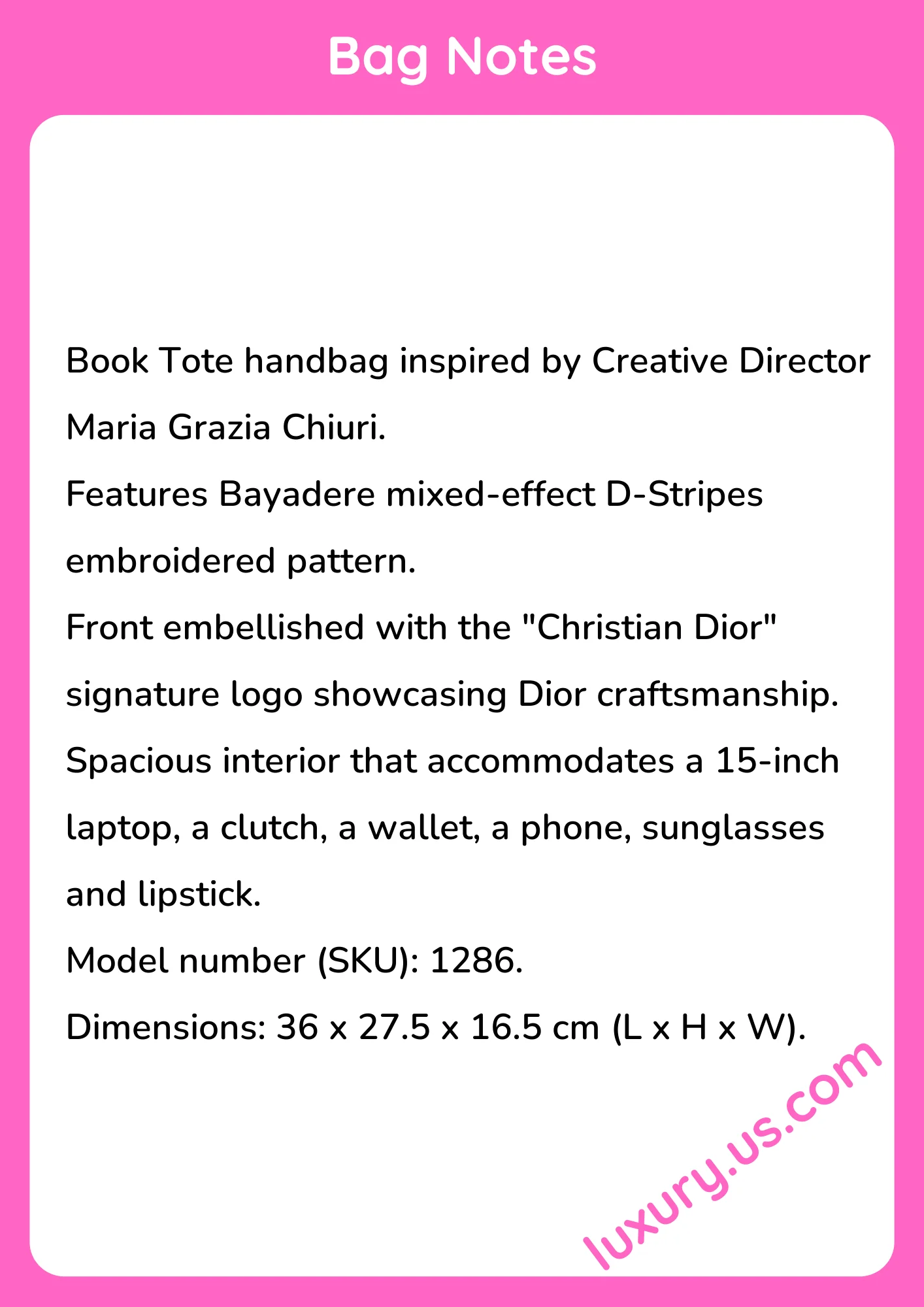 Dior Book Tote 1286 36 x 27.5 x 16.5 cm - short_description_image1