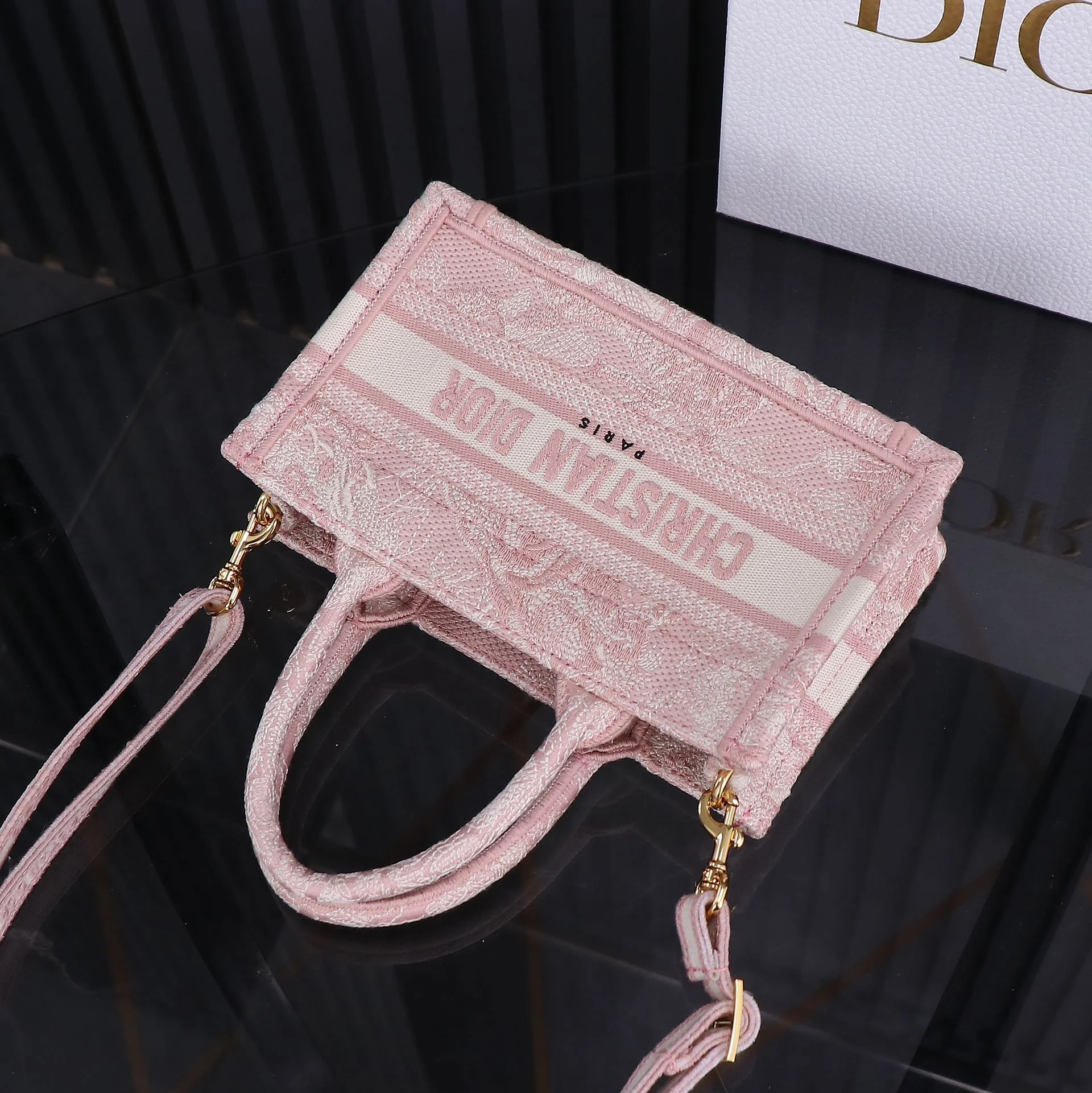 Dior Mini Book Tote Handbag with Removable Adjustable Shoulder Strap 21.5 x 13 x 7.5 cm - description_image8