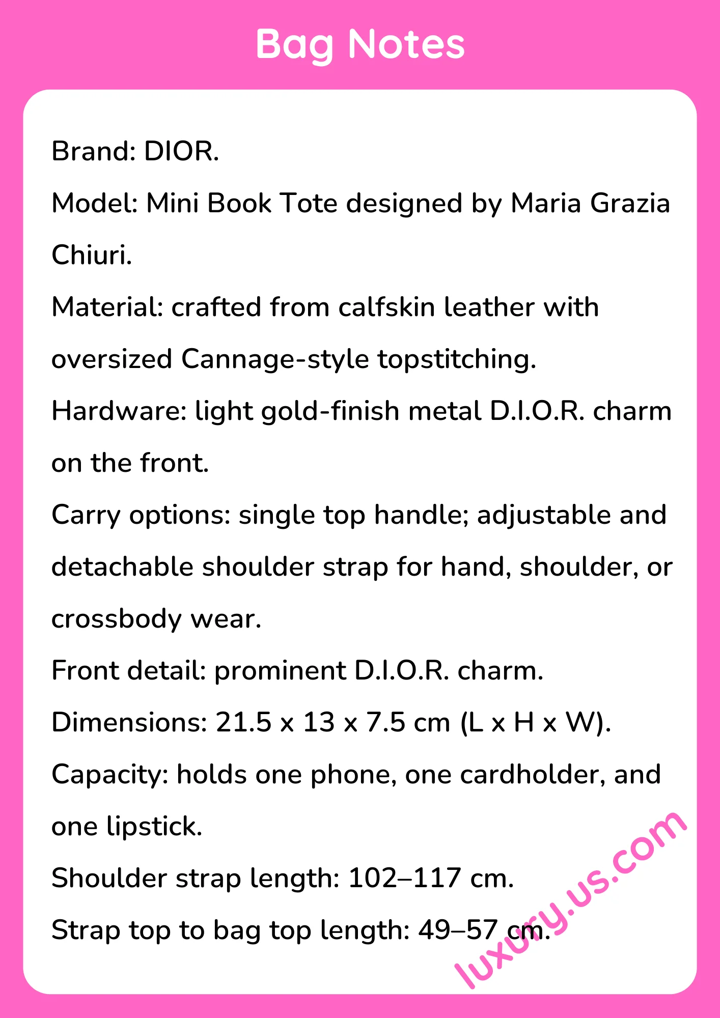 Dior Mini Book Tote 21.5 x 13 x 7.5 cm - short_description_image1