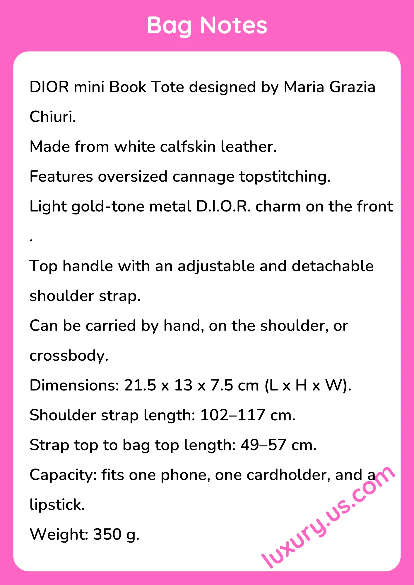 Dior Mini Book Tote Bag 21.5 x 13 x 7.5 cm Dior Mini Book Tote Bag 21.5 x 13 x 7.5 cm - short_description_image1