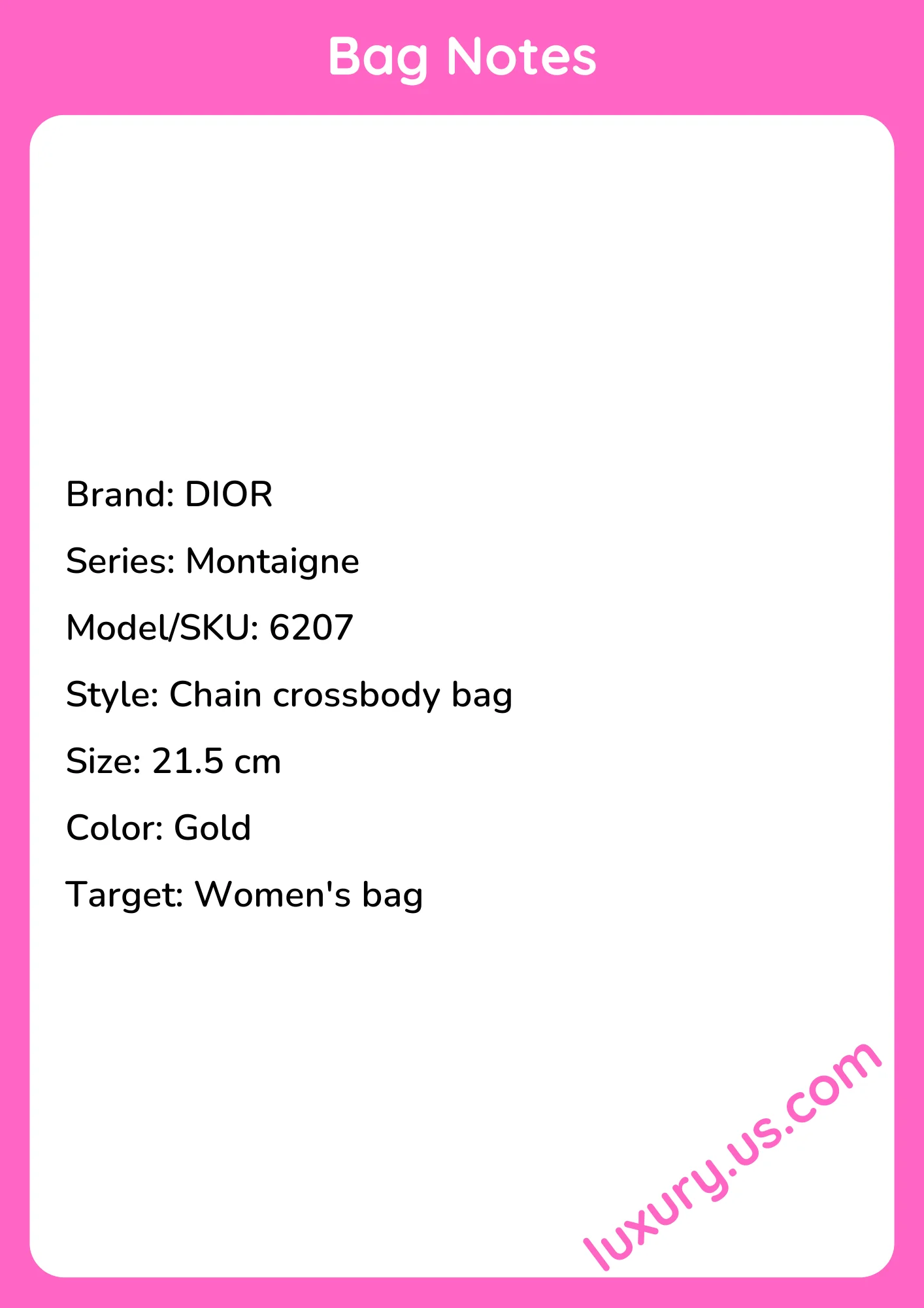 Dior Montaigne Chain Crossbody Bag 21.5 cm - short_description_image1