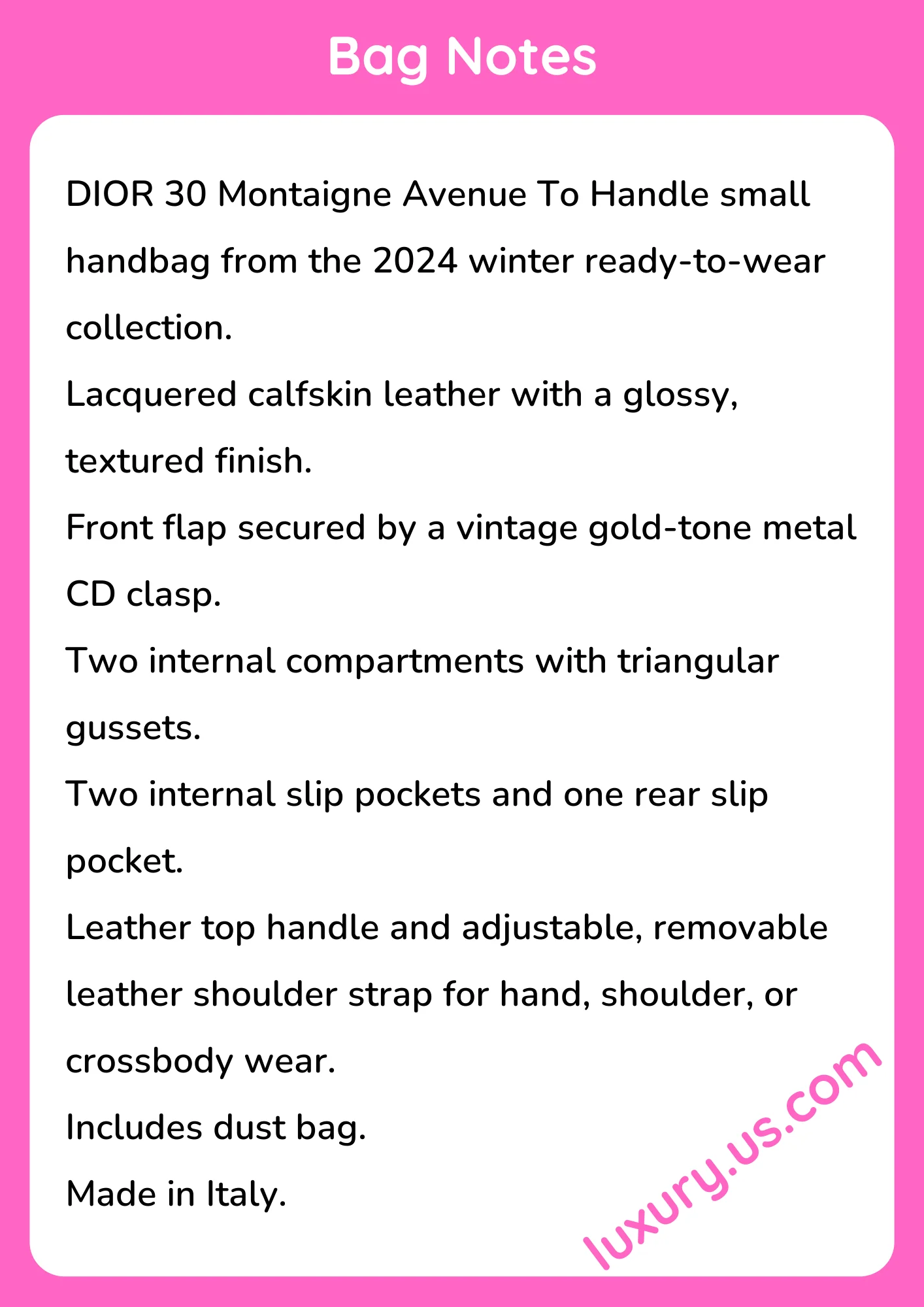 Dior 30 Montaigne Avenue To Handle 19x9x8 cm - short_description_image1